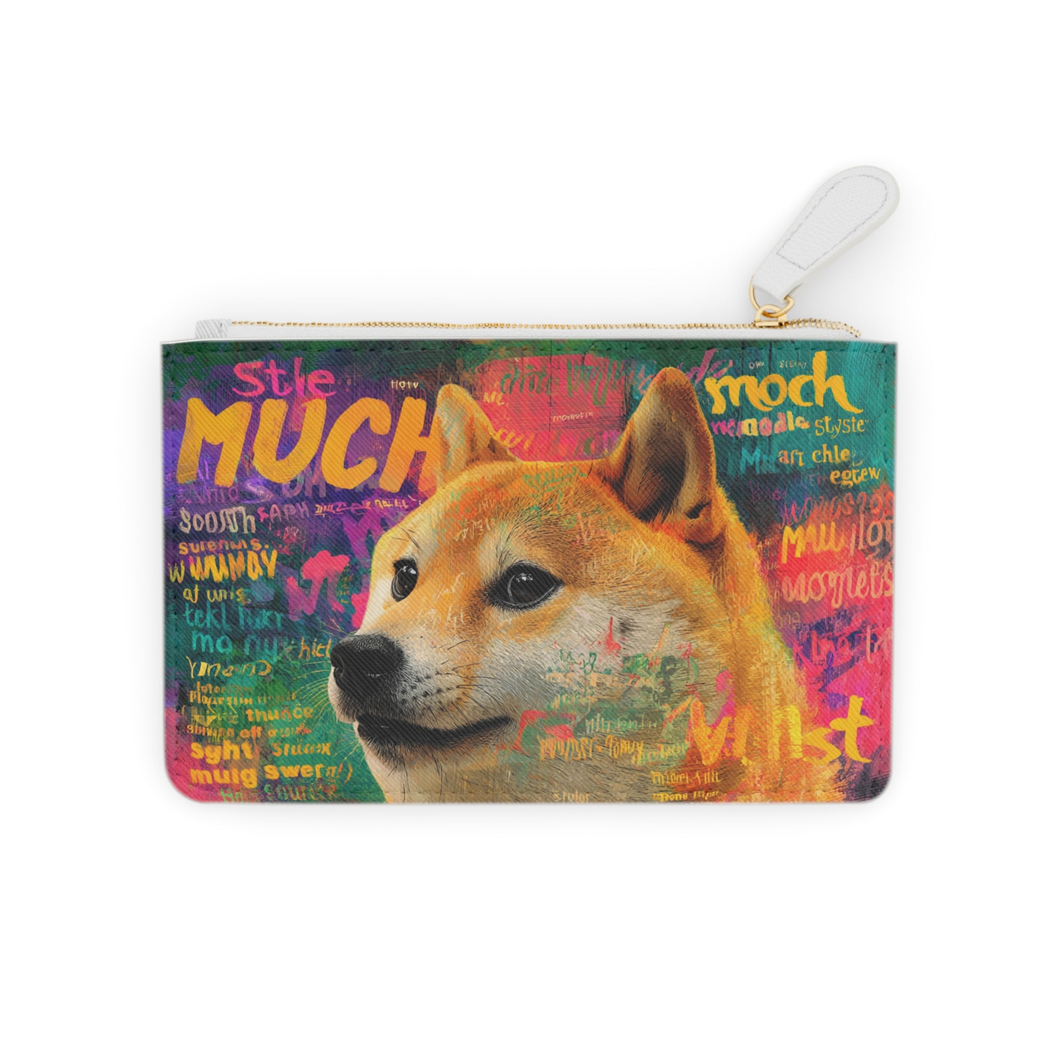Colorful Doge Mini Clutch Bag, Cute Dog Purse, Trendy Accessory, Fun Gift, Statement Bag, Great for Dog Lovers