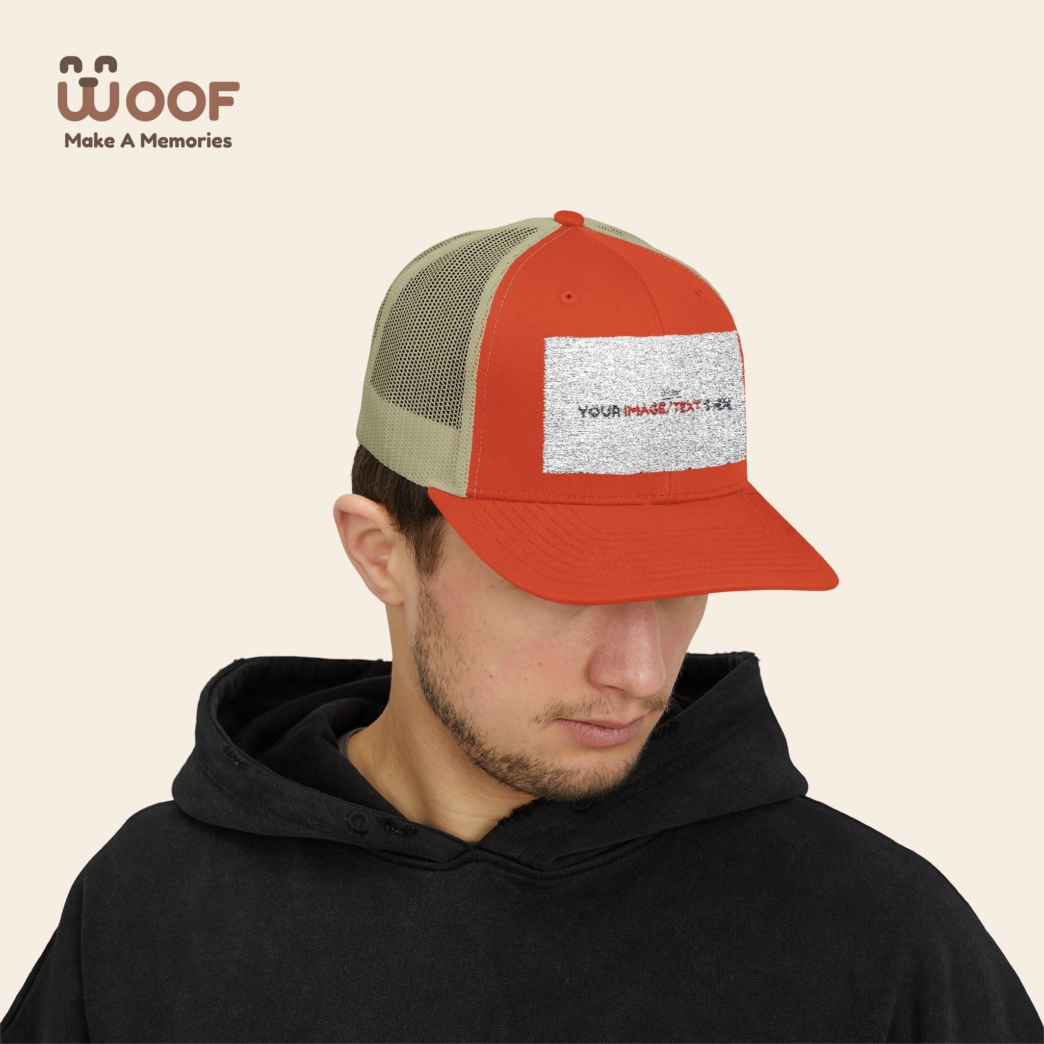 Woof Snapback Trucker Cap - Pet Lovers Gift, Dog Mom Hat, Casual Outdoor Accessory, Fun Pet Apparel, Unique Dog Dad Gift