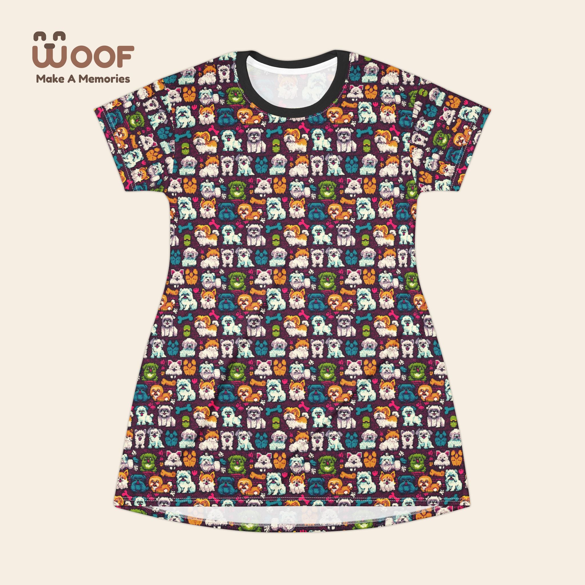 Colorful Graphic T-Shirt Dress | Fun Casual Wear, Summer Outfit, Gift for Kids, Birthday Present, Playful Style