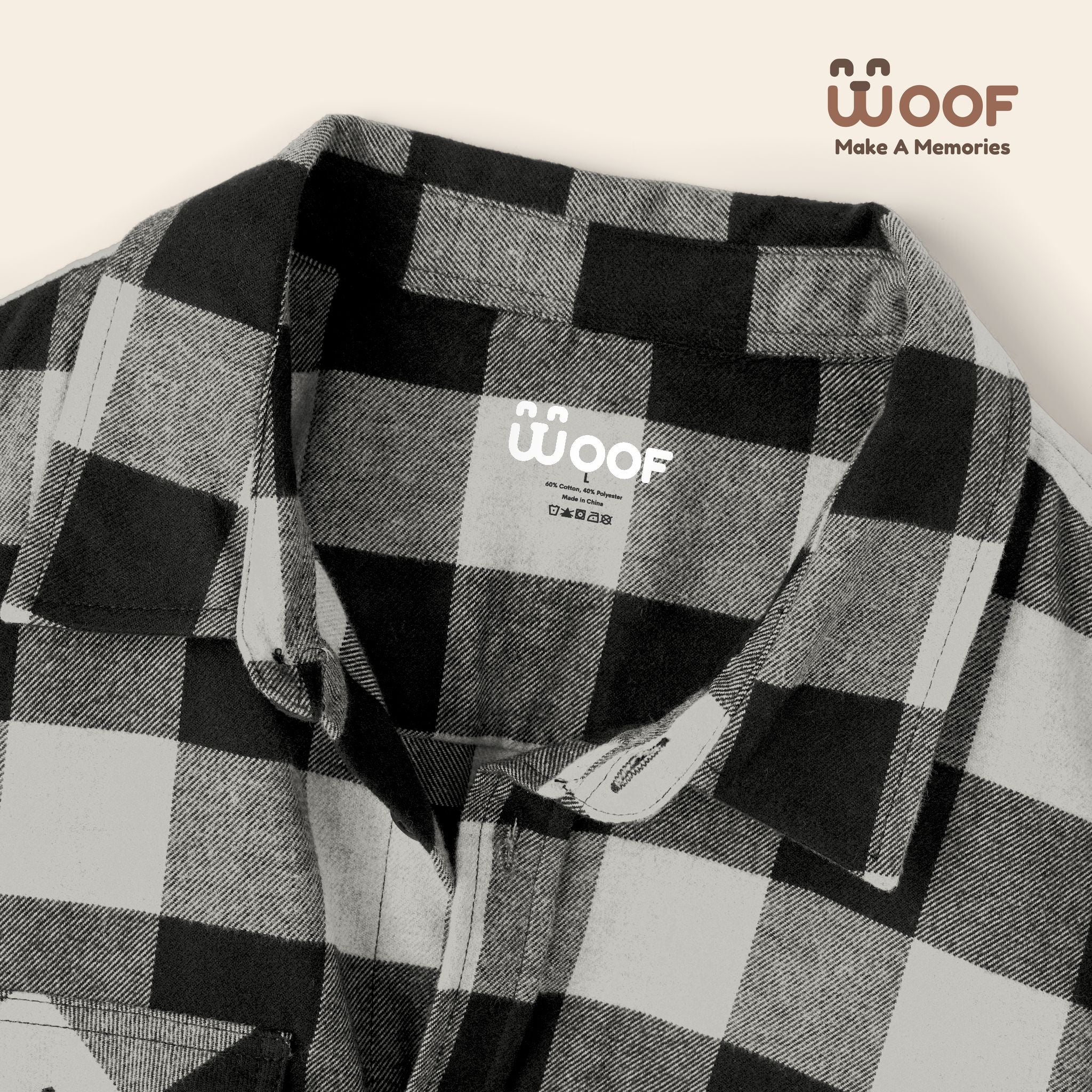 Woof Unisex Flannel Shirt, Dog Lover Apparel, Cozy Flannel, Pet Gift, Casual Wear, Outdoor Adventure, Fall Fashion