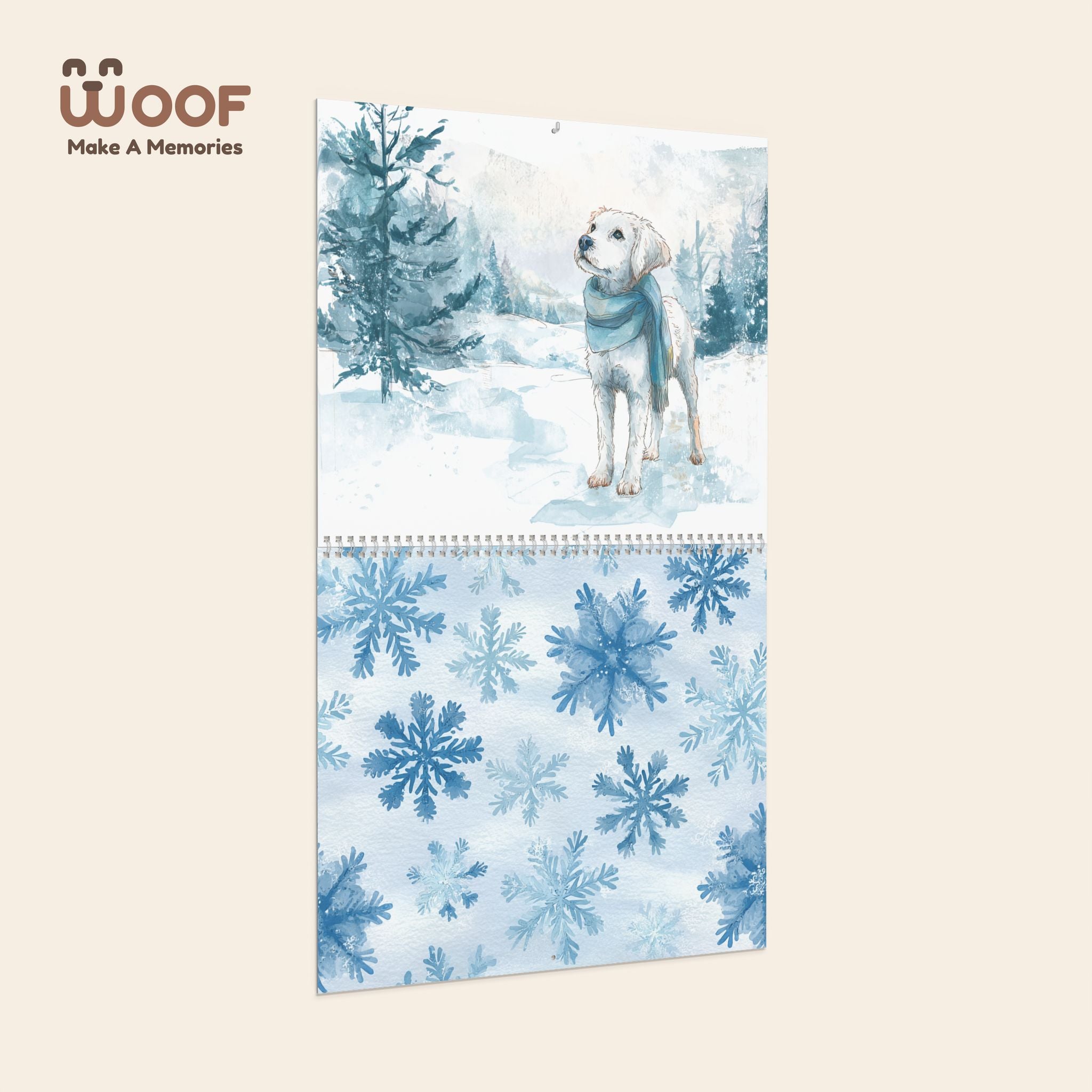 Winter-Themed Dog Wall Calendar - WOOF Make A Memories