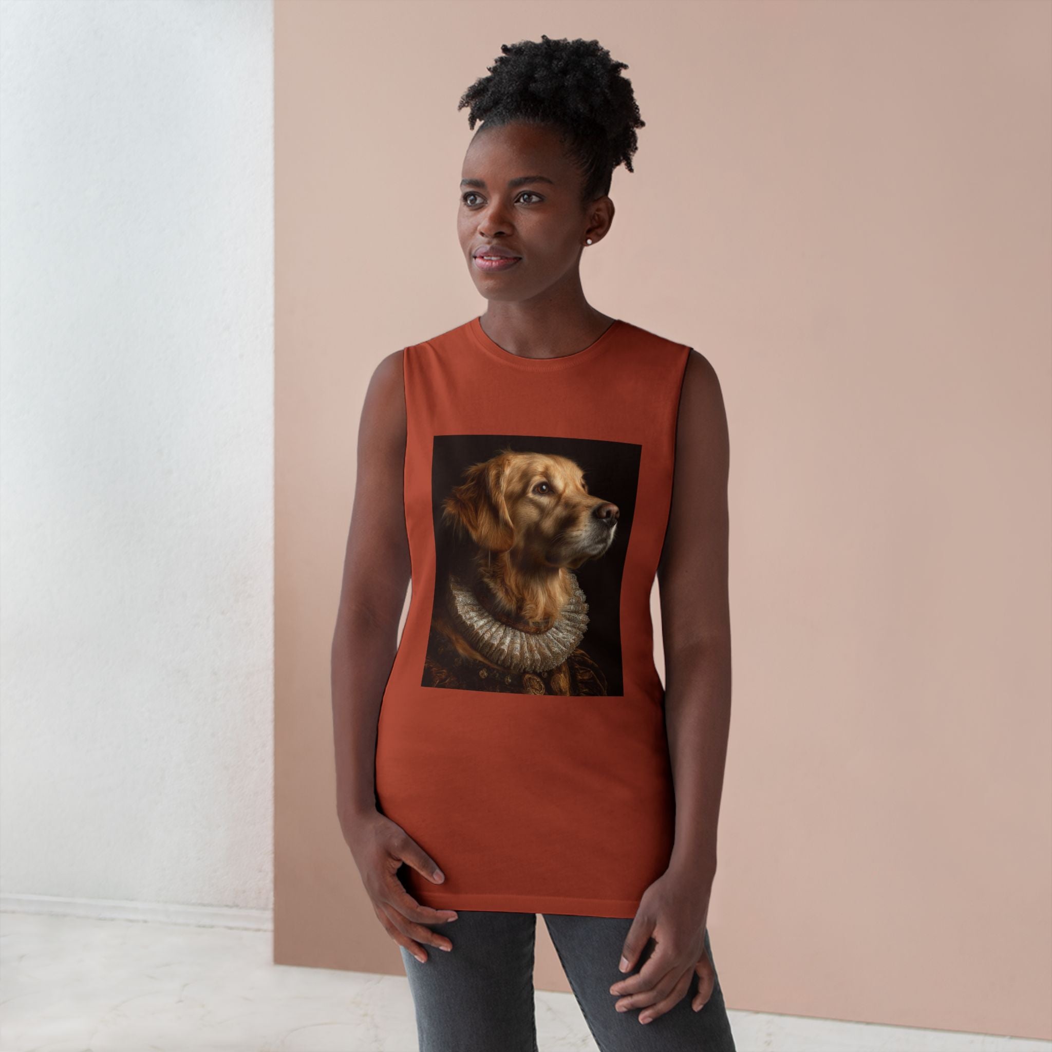 Golden Retriever Portrait Tank Top, Dog Lover Gift, Pet Memorial Tee, Animal Art Apparel, Unique Dog Owner Shirt