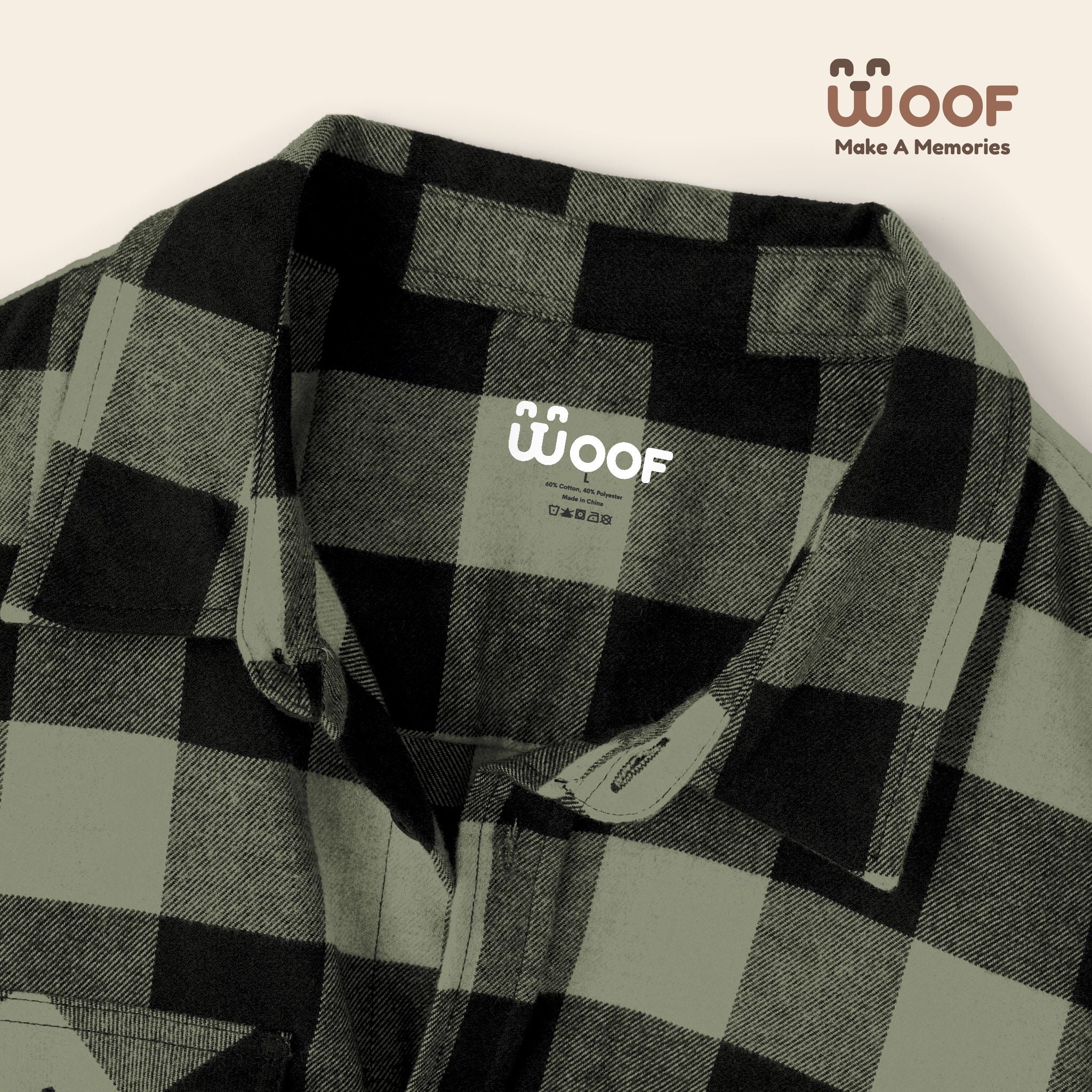 Woof Unisex Flannel Shirt, Dog Lover Apparel, Cozy Flannel, Pet Gift, Casual Wear, Outdoor Adventure, Fall Fashion