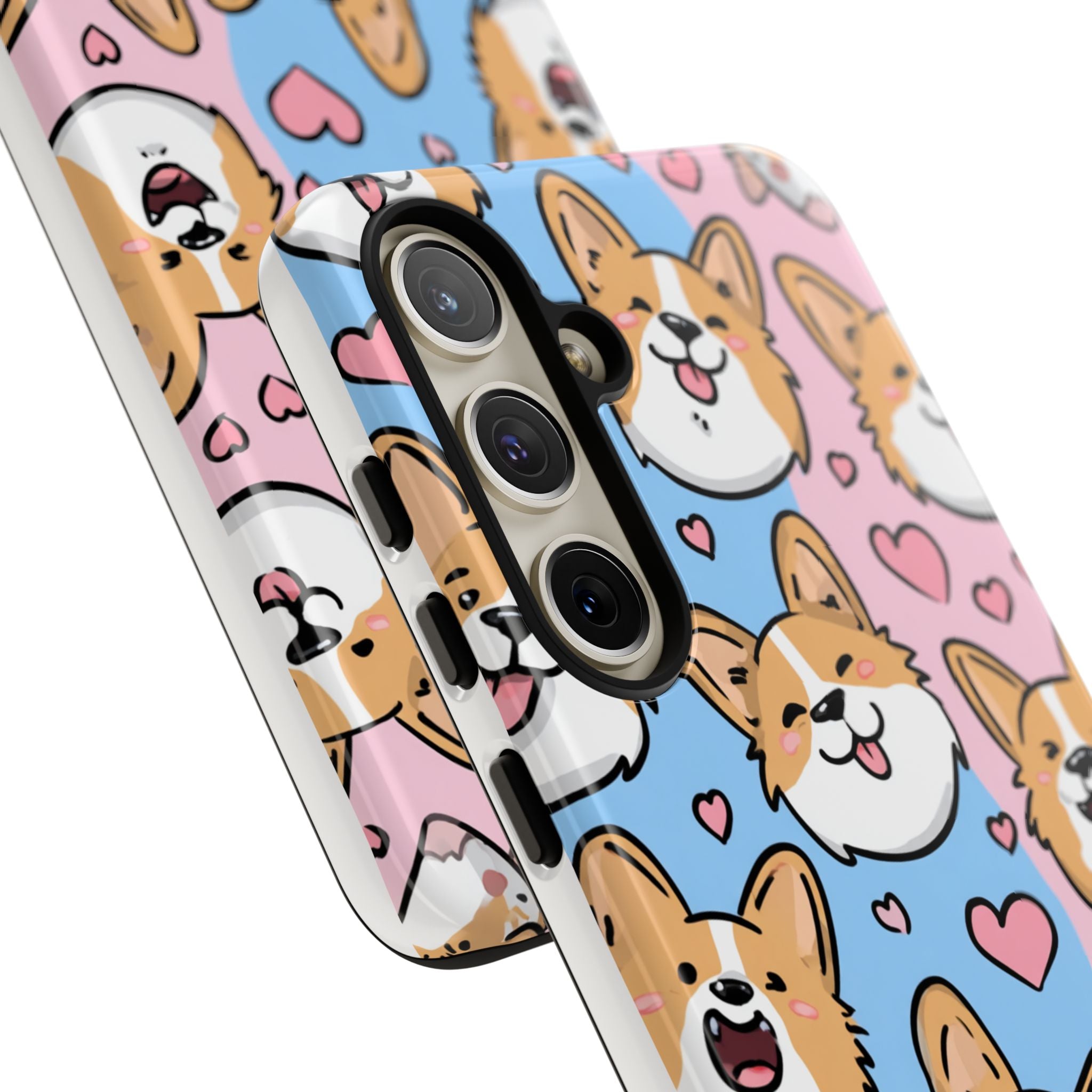 Cute Corgi Phone Case – Fun & Playful Protection with Love Hearts