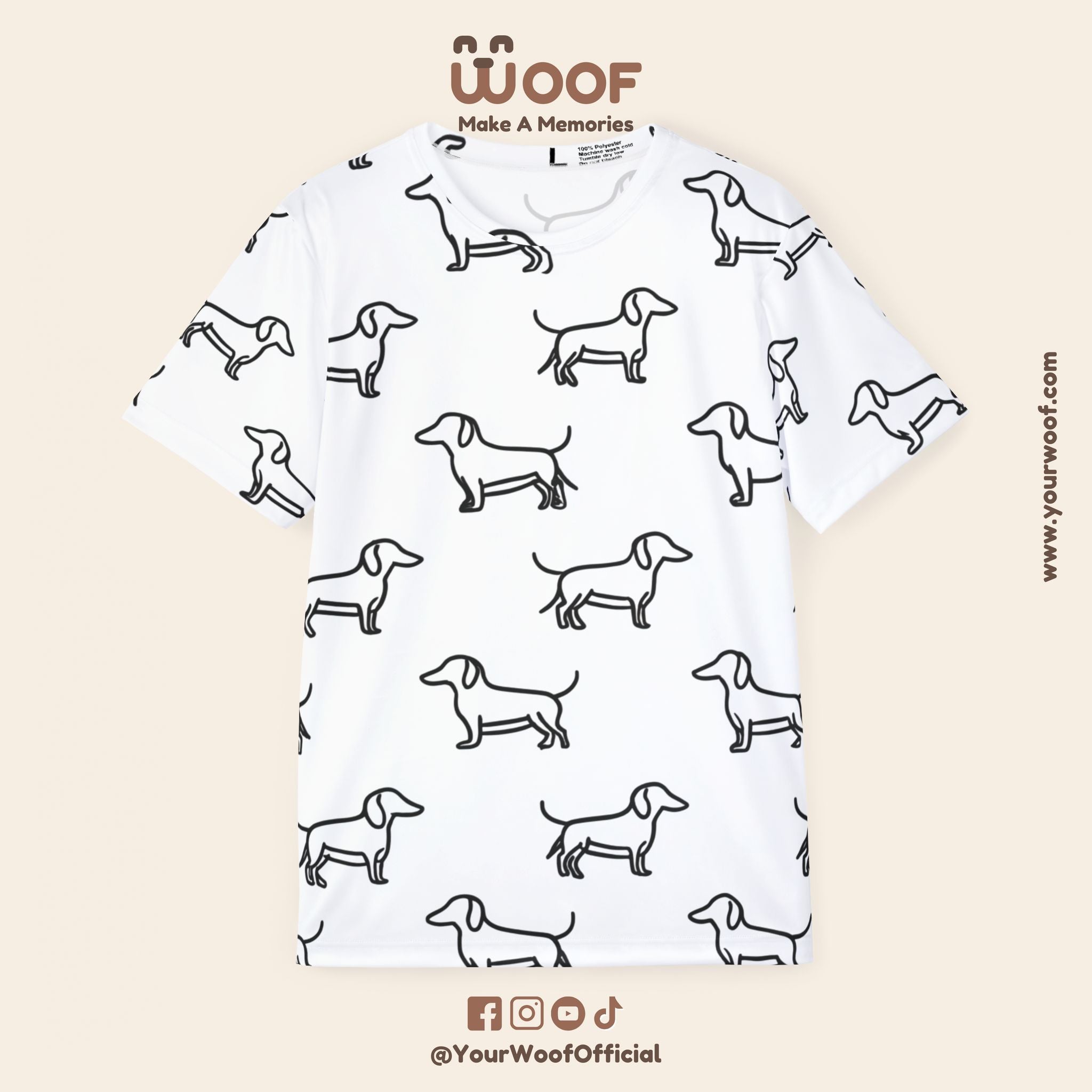 Dog Lover's Sports Jersey, Cute Dachshund Print Tee, Perfect Gift for Pet Owners, Casual Wear, Fun Pet-Themed Apparel