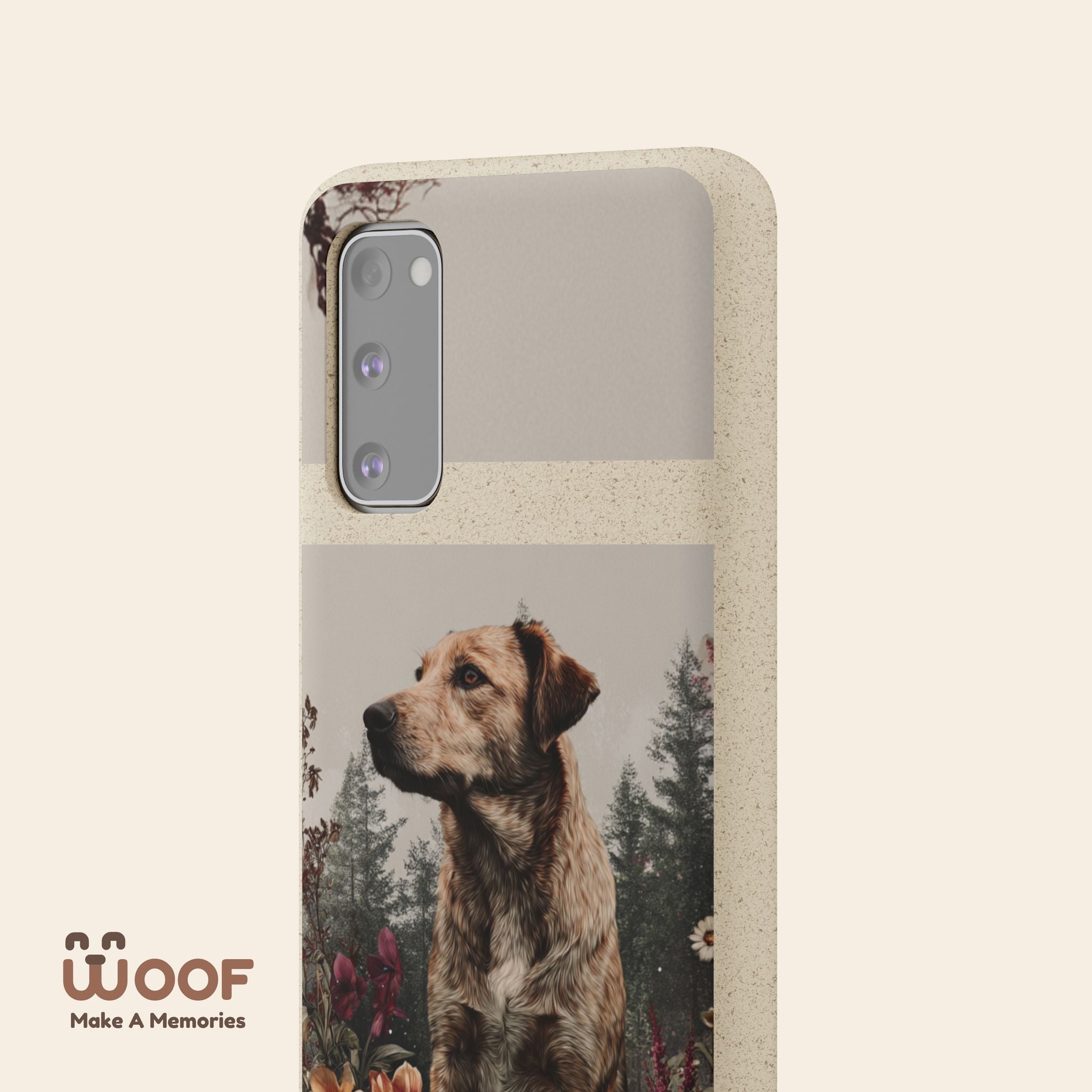 Eco-Friendly Dog Lover Biodegradable Phone Case - Floral Design