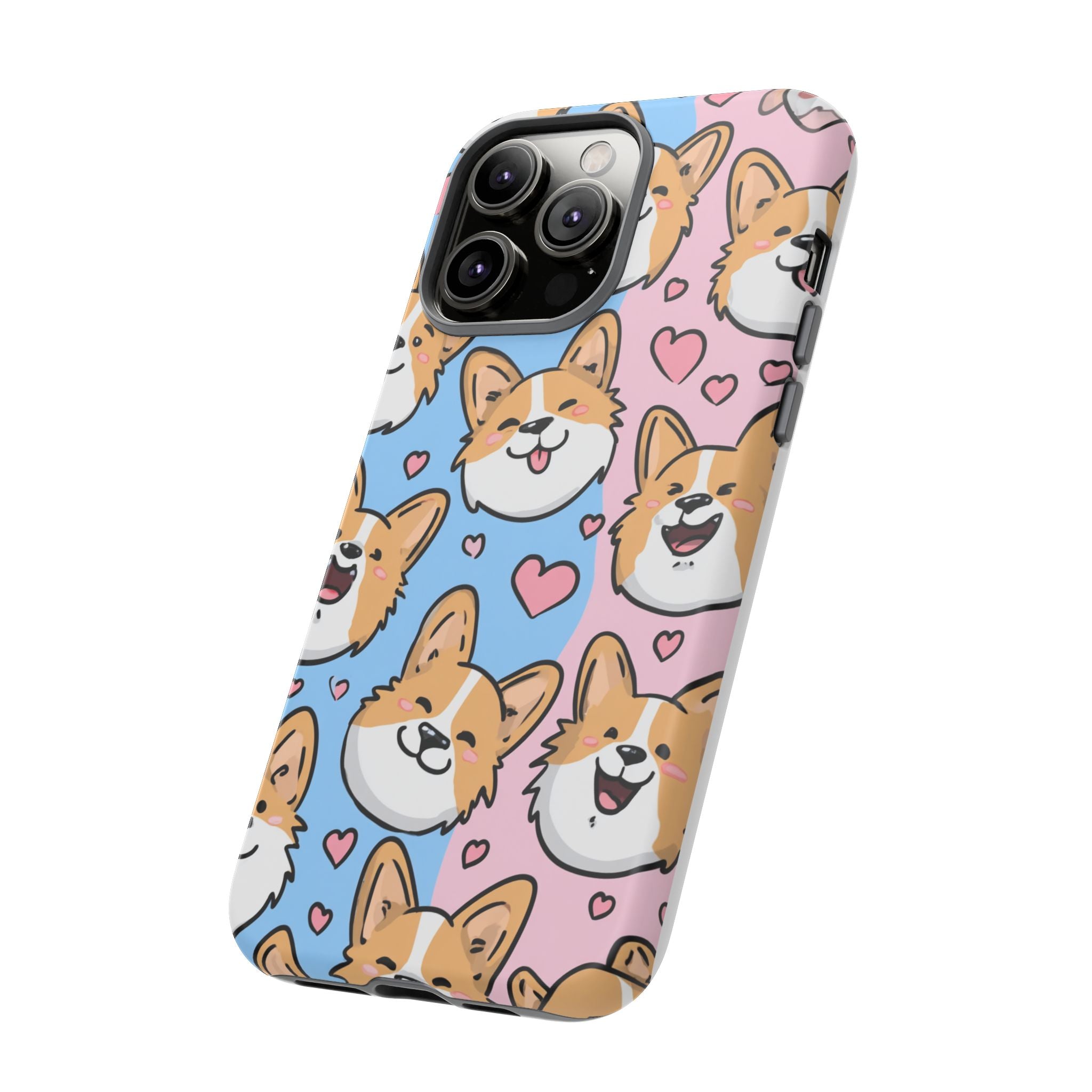 Cute Corgi Phone Case – Fun & Playful Protection with Love Hearts