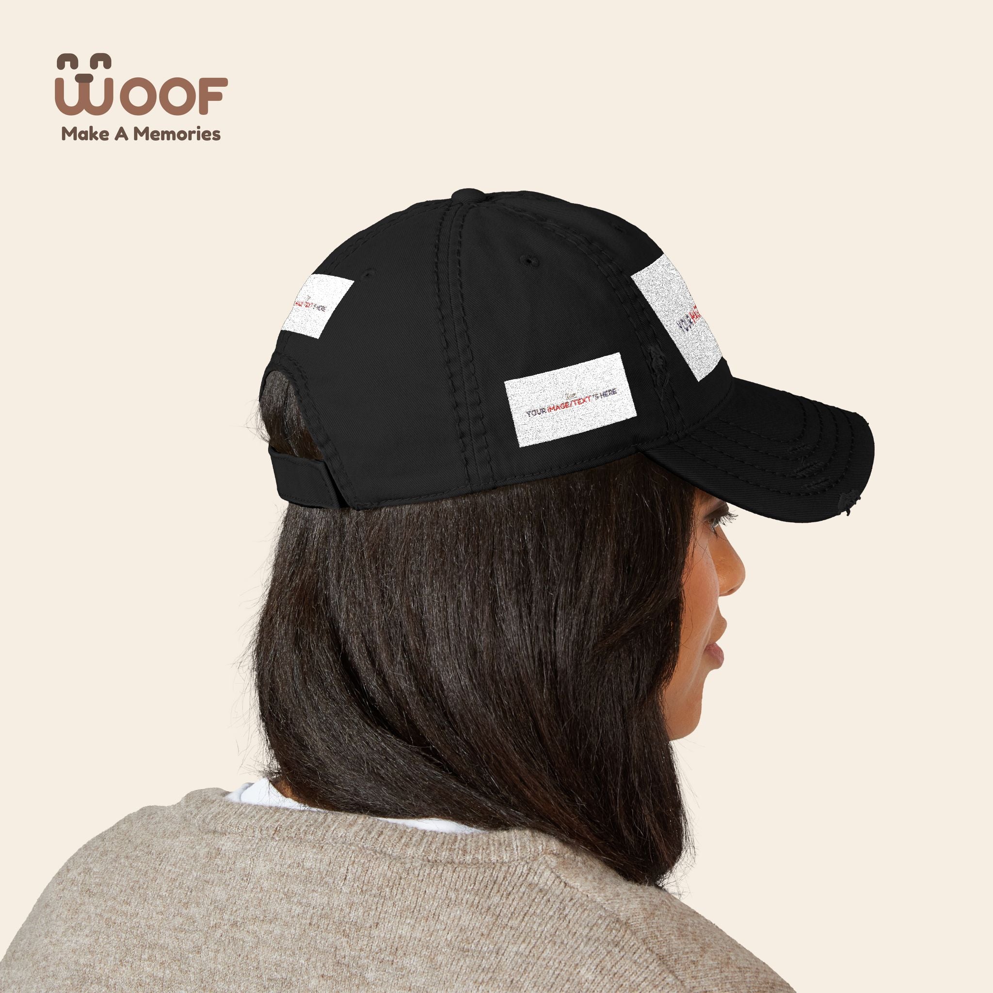 Distressed Embroidered Dad Hat, Customizable Cap for Casual Style, Great for Gifts, Outdoors, Festivals, Everyday Wear