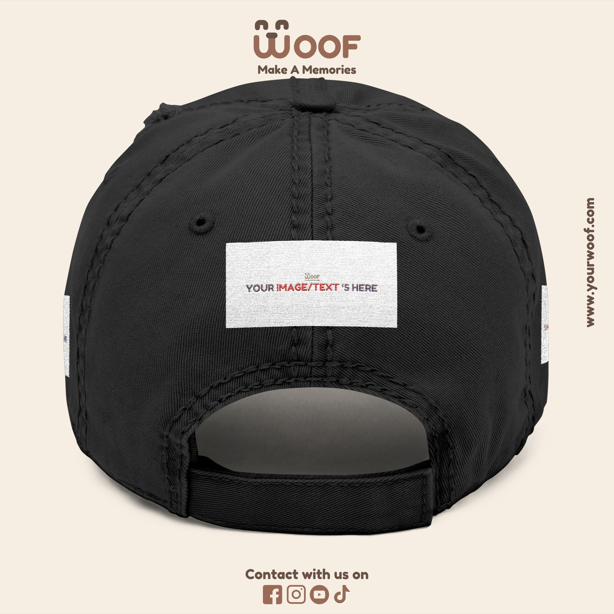 Distressed Embroidered Dad Hat, Customizable Cap for Casual Style, Great for Gifts, Outdoors, Festivals, Everyday Wear