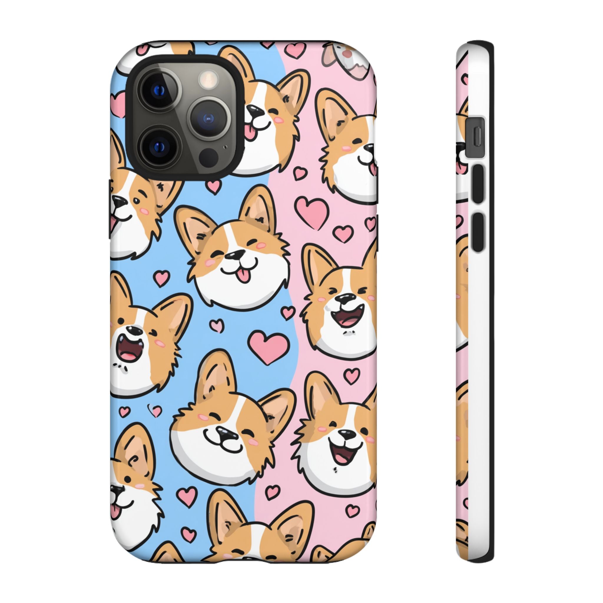 Cute Corgi Phone Case – Fun & Playful Protection with Love Hearts