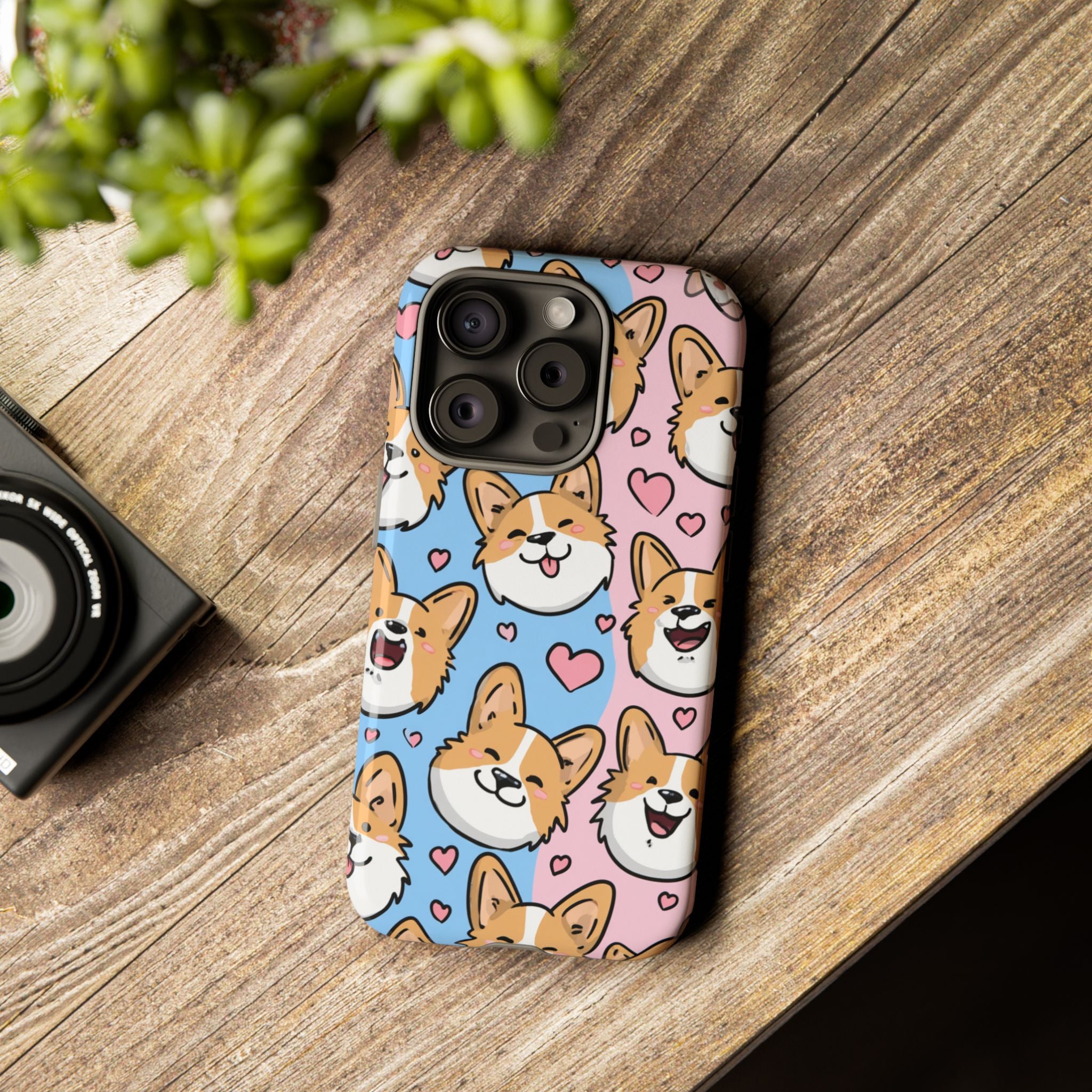 Cute Corgi Phone Case – Fun & Playful Protection with Love Hearts
