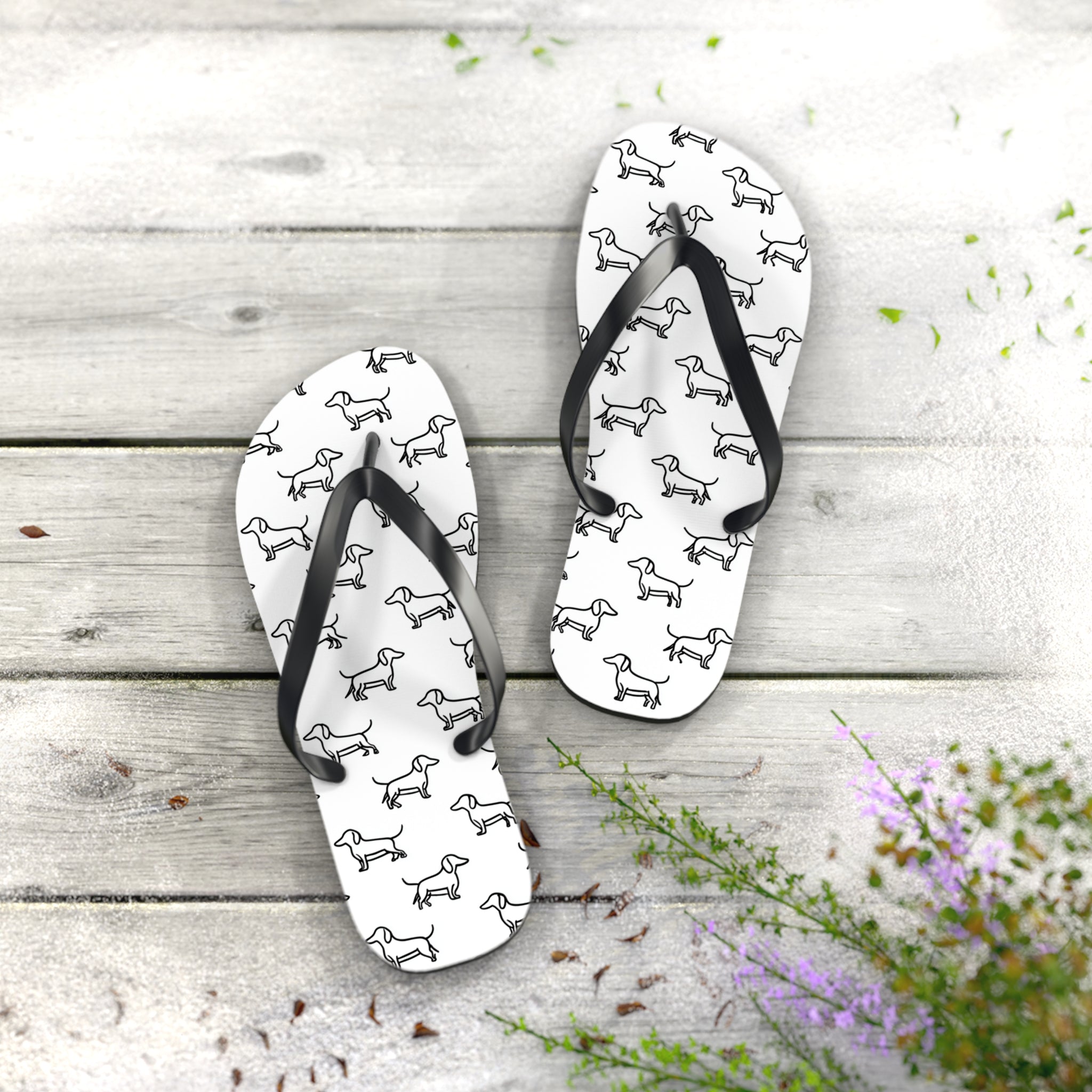 Dachshund Flip Flops, Cute Summer Sandals, Pet Lover Beachwear, Dog-Themed Footwear, Gift for Dog Owners, Casual Outdoor Slides