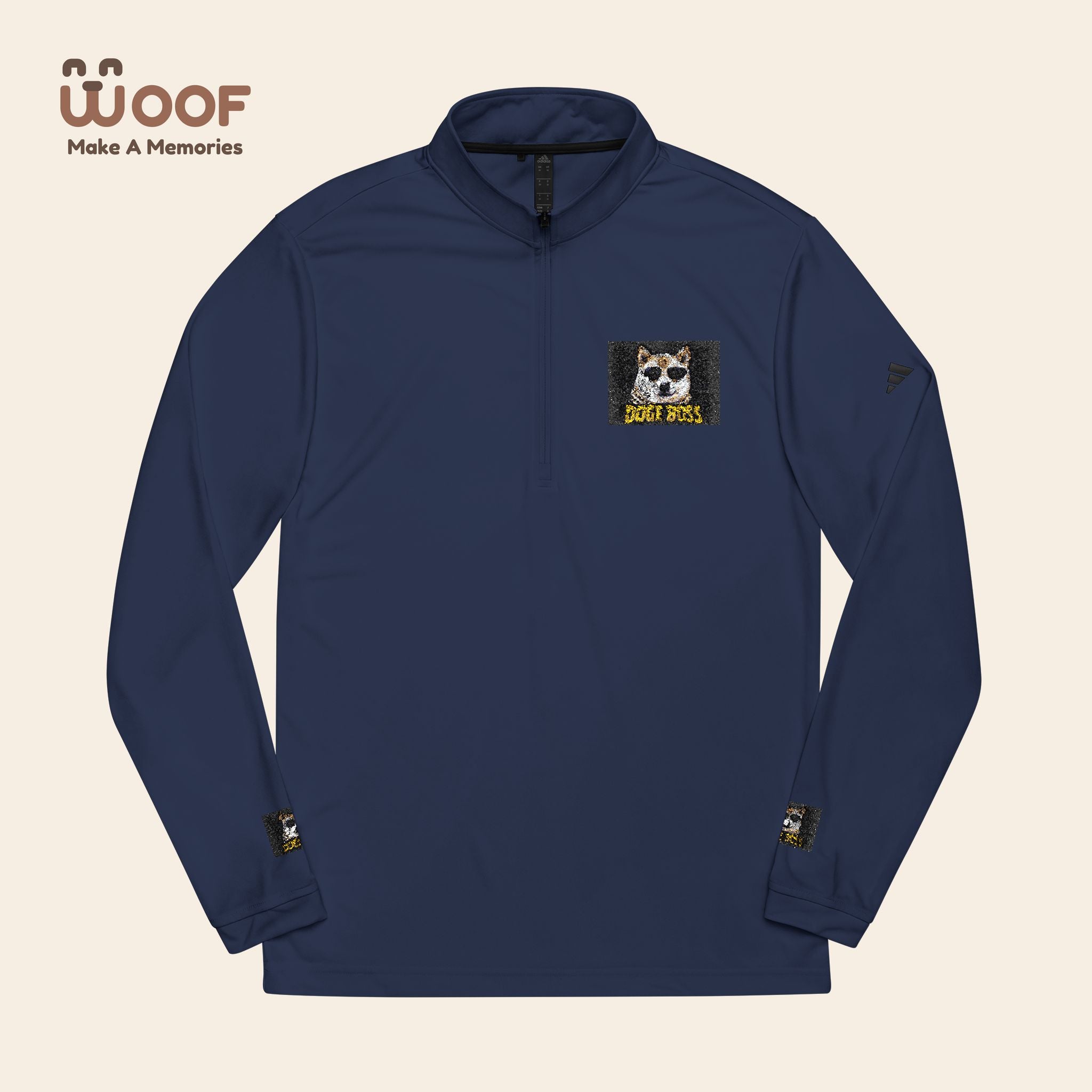 Adidas® Quarter-Zip Pullover for Sports & Casual Wear, Lightweight Activewear, Embroidered Jacket, Athletic Layering, Fitness Gift
