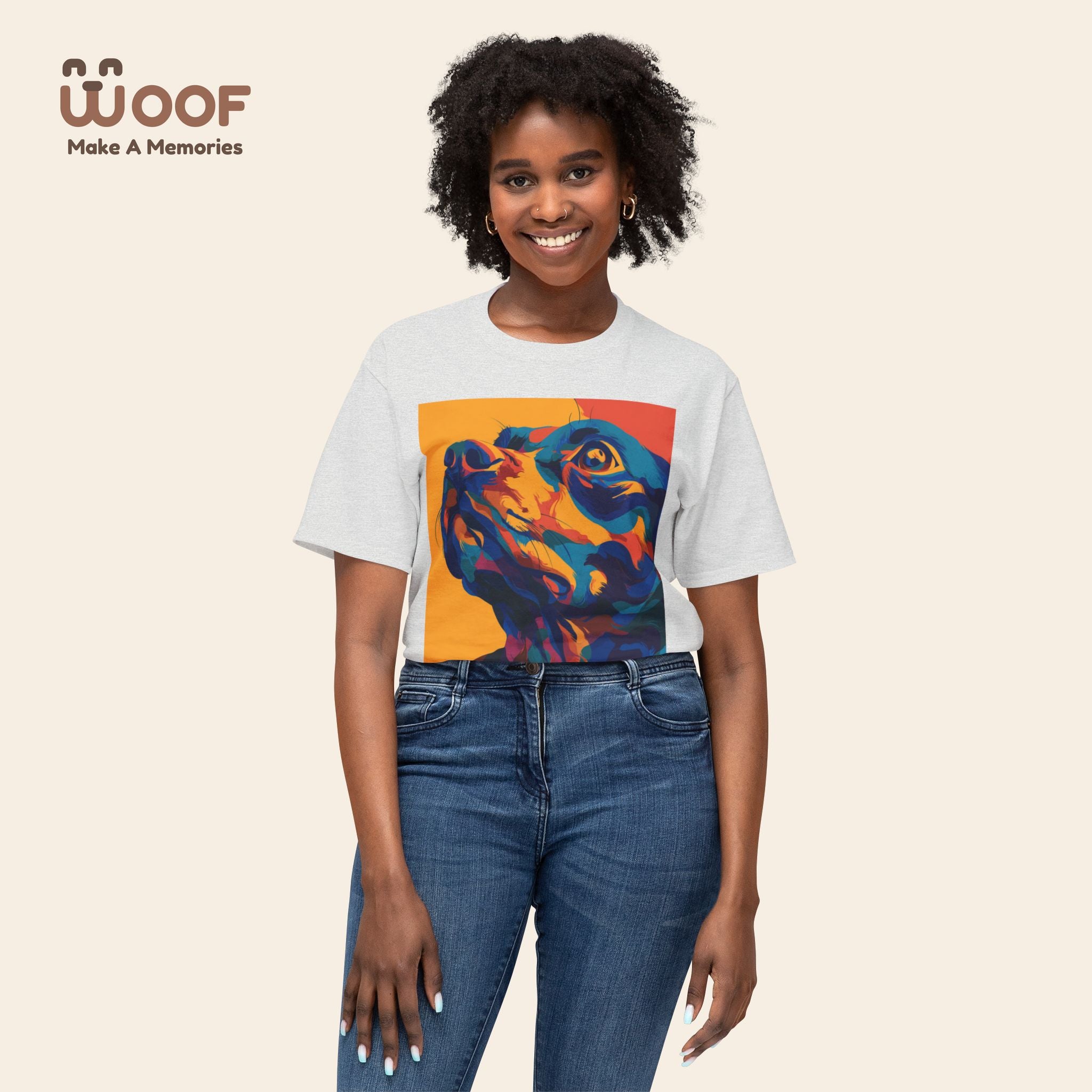 Colorful Dog Portrait T-Shirt | Pet Lover Gift, Animal Lover Apparel, Fun Dog Tee, Gift for Dog Moms, Unique Pet Merchandise