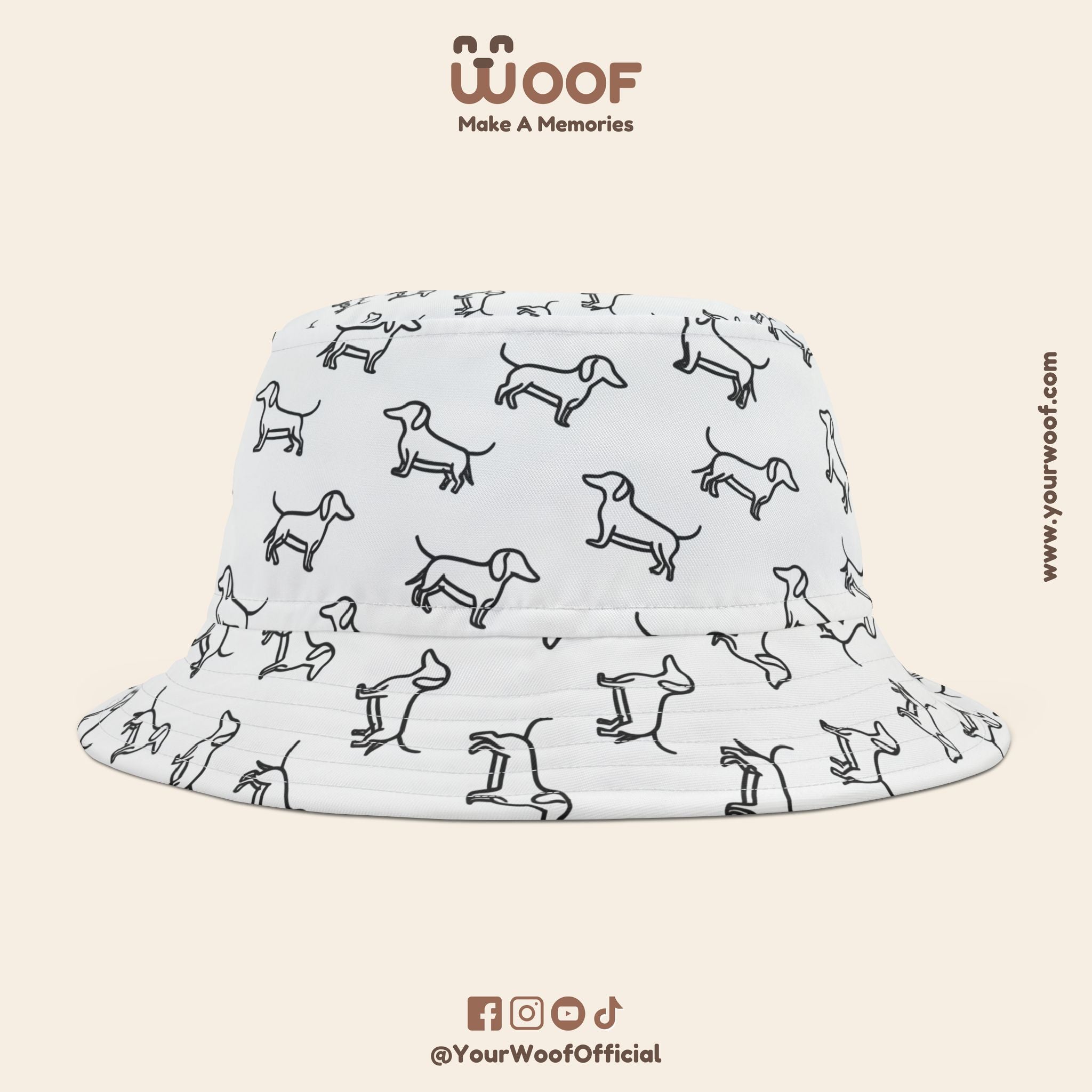 Dog Lover's Bucket Hat, Pet Accessory, Summer Hat, Cute Dog Print Headwear, Gift for Dog Owners, Outdoor Fun