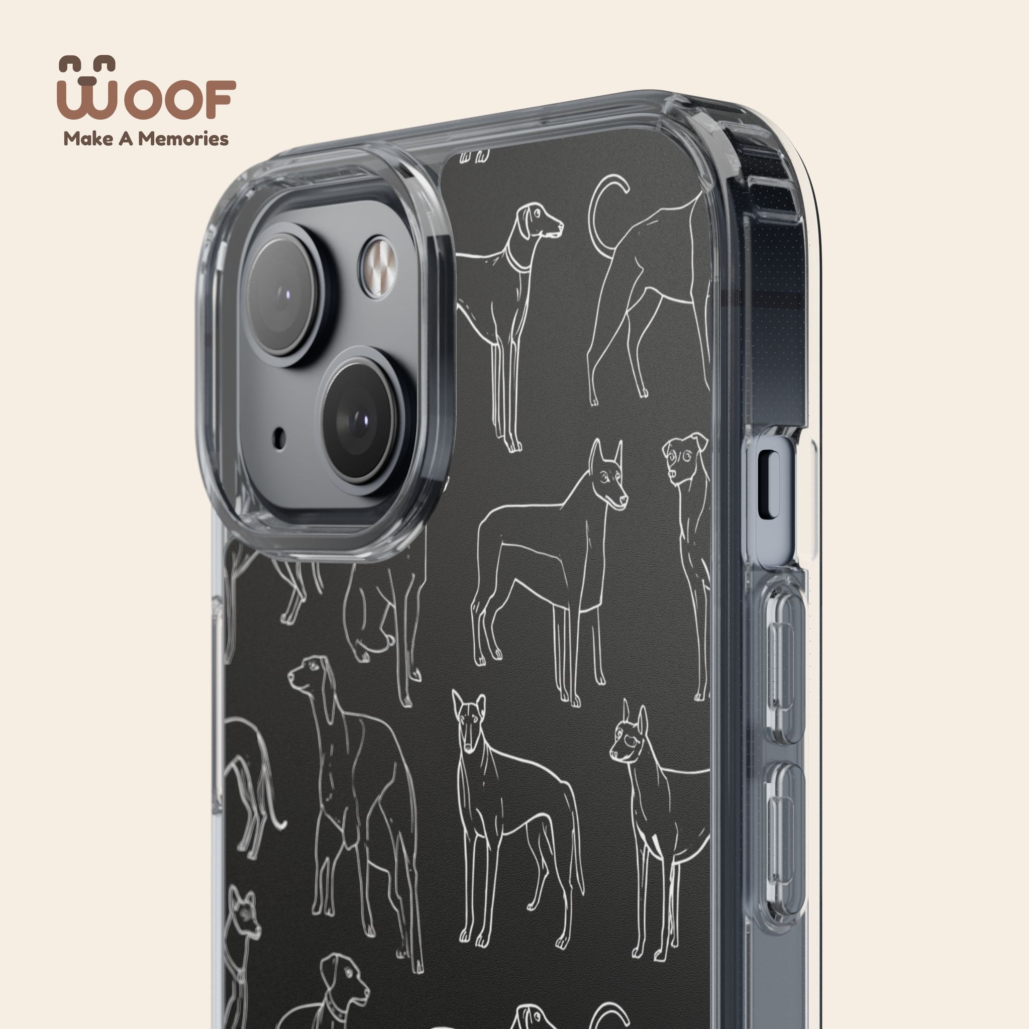 Stylish Dog Print Clear Phone Case, Pet Lover Gift, Customizable Clear Cases, Dog Owner Accessories, Cute Phone Covers