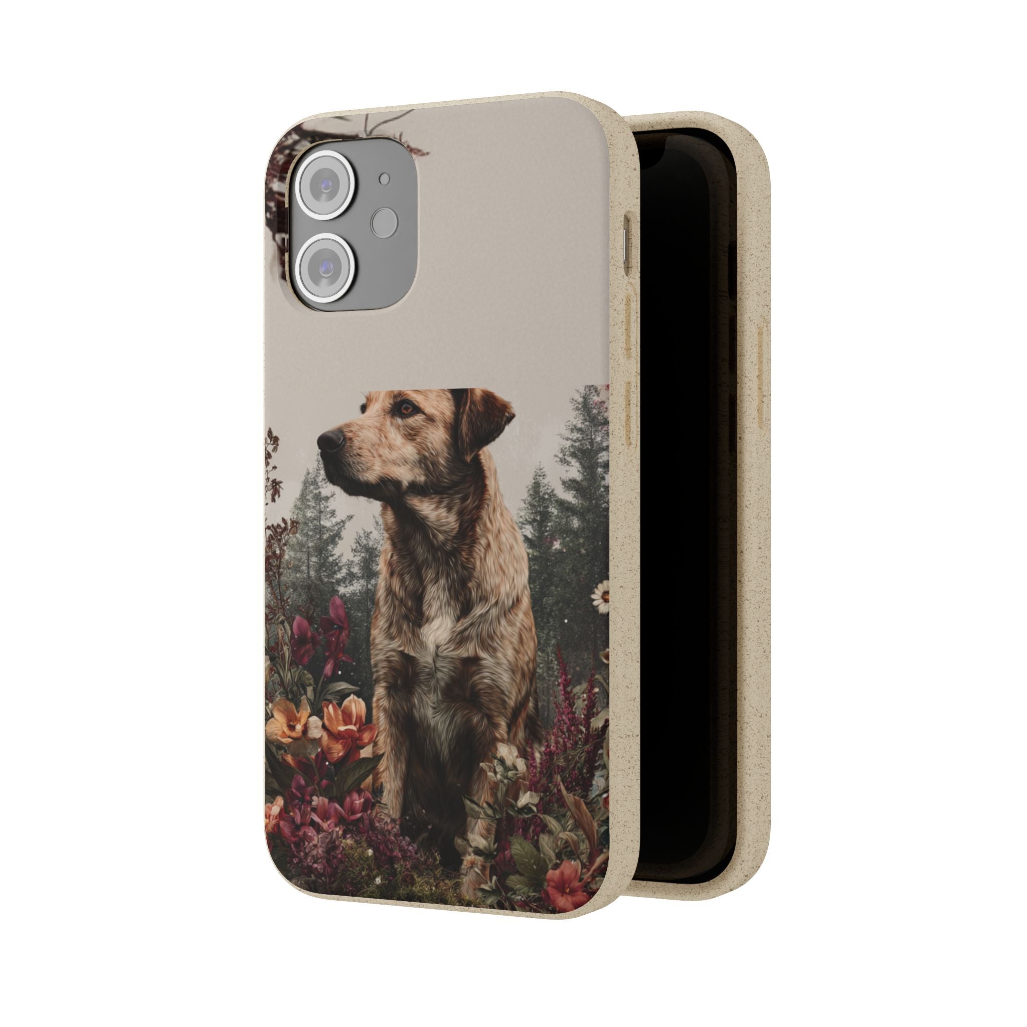 Eco-Friendly Dog Lover Biodegradable Phone Case - Floral Design