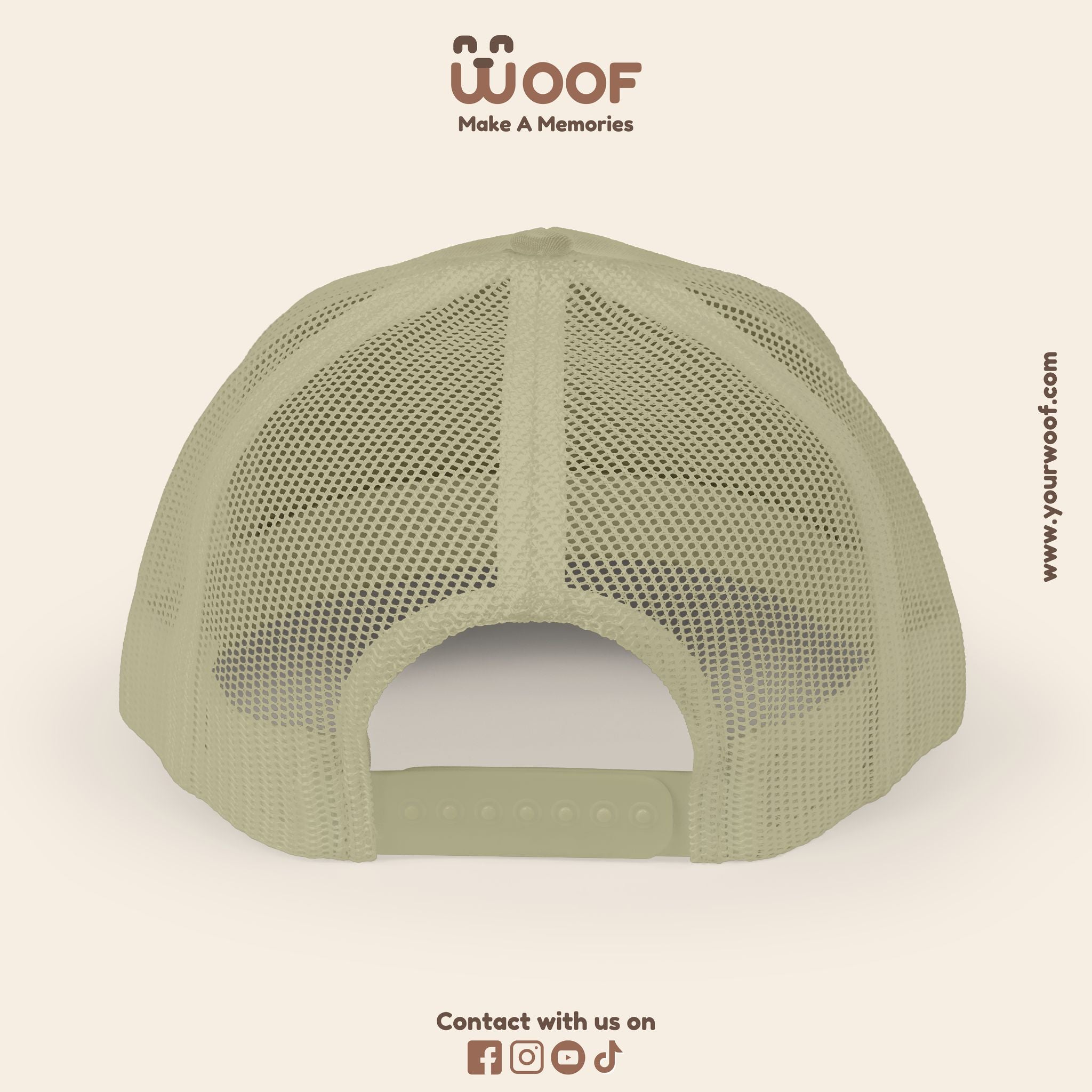 Woof Snapback Trucker Cap - Pet Lovers Gift, Dog Mom Hat, Casual Outdoor Accessory, Fun Pet Apparel, Unique Dog Dad Gift