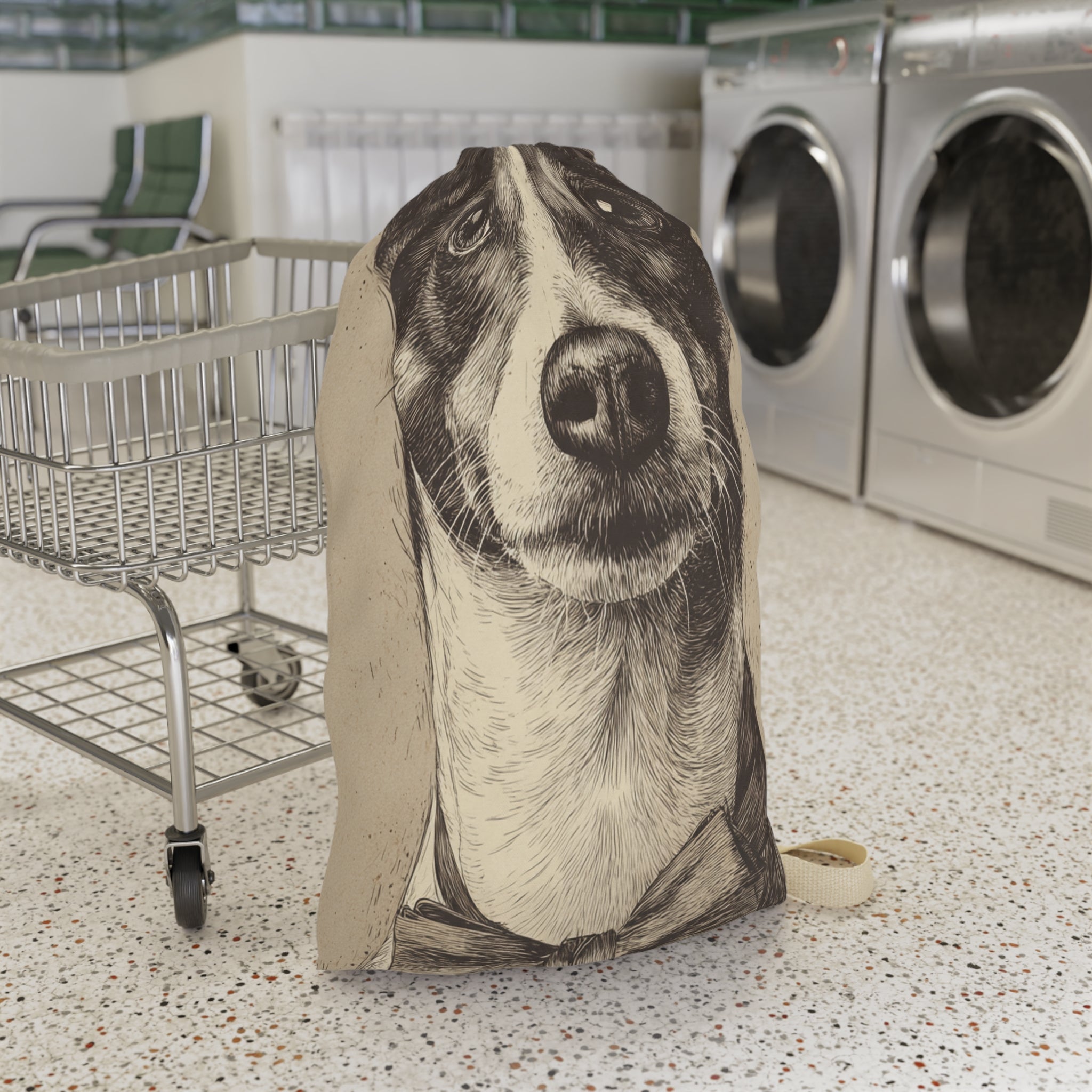 Stylish Dog Pattern Laundry Bag, Pet Lover Gift, Home Organization, Cute Storage, Modern Decor, Customizable Design