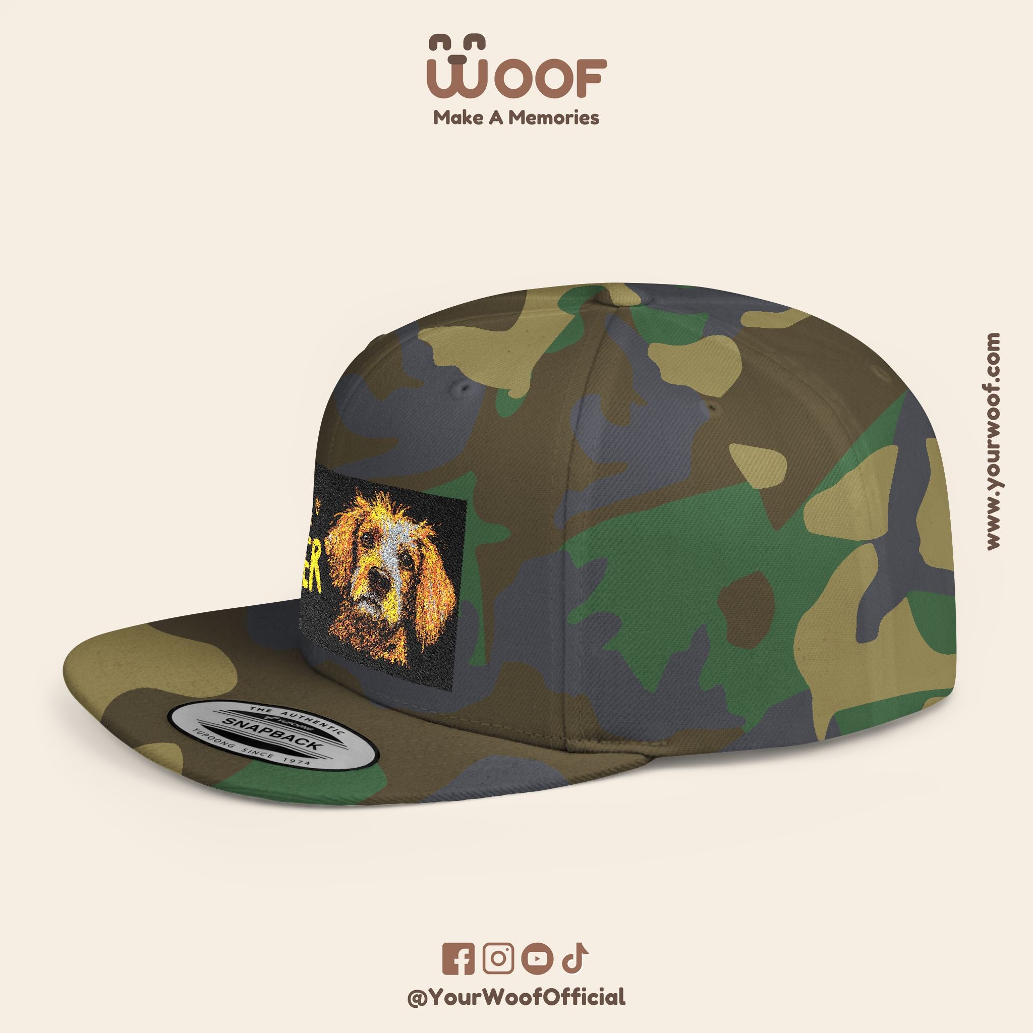 Dog Lover Flat Bill Snapback Hat, Casual Cap for Pet Owners, Dog Gift, Adjustable Hat, Fashion Accessory for Animal Lovers