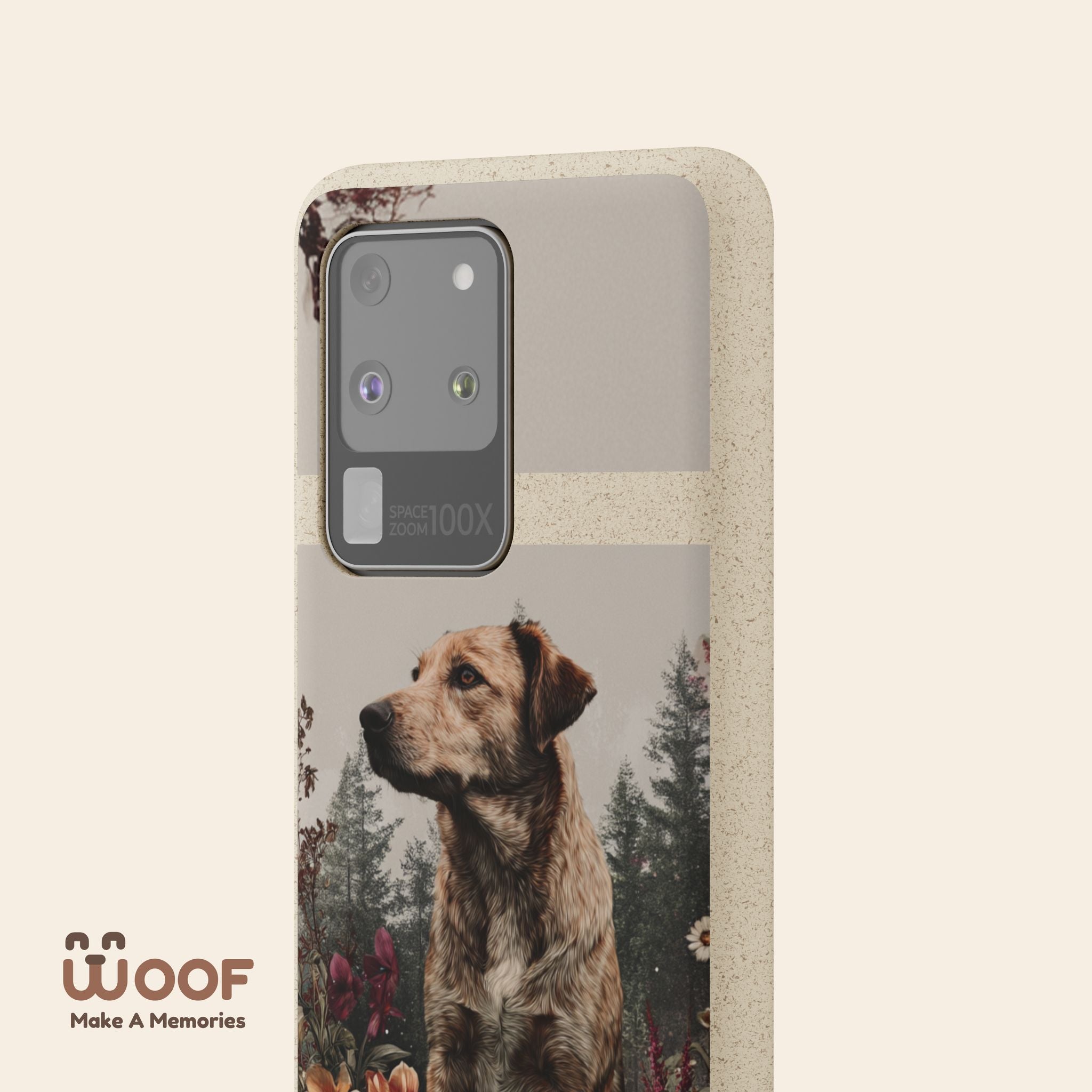 Eco-Friendly Dog Lover Biodegradable Phone Case - Floral Design