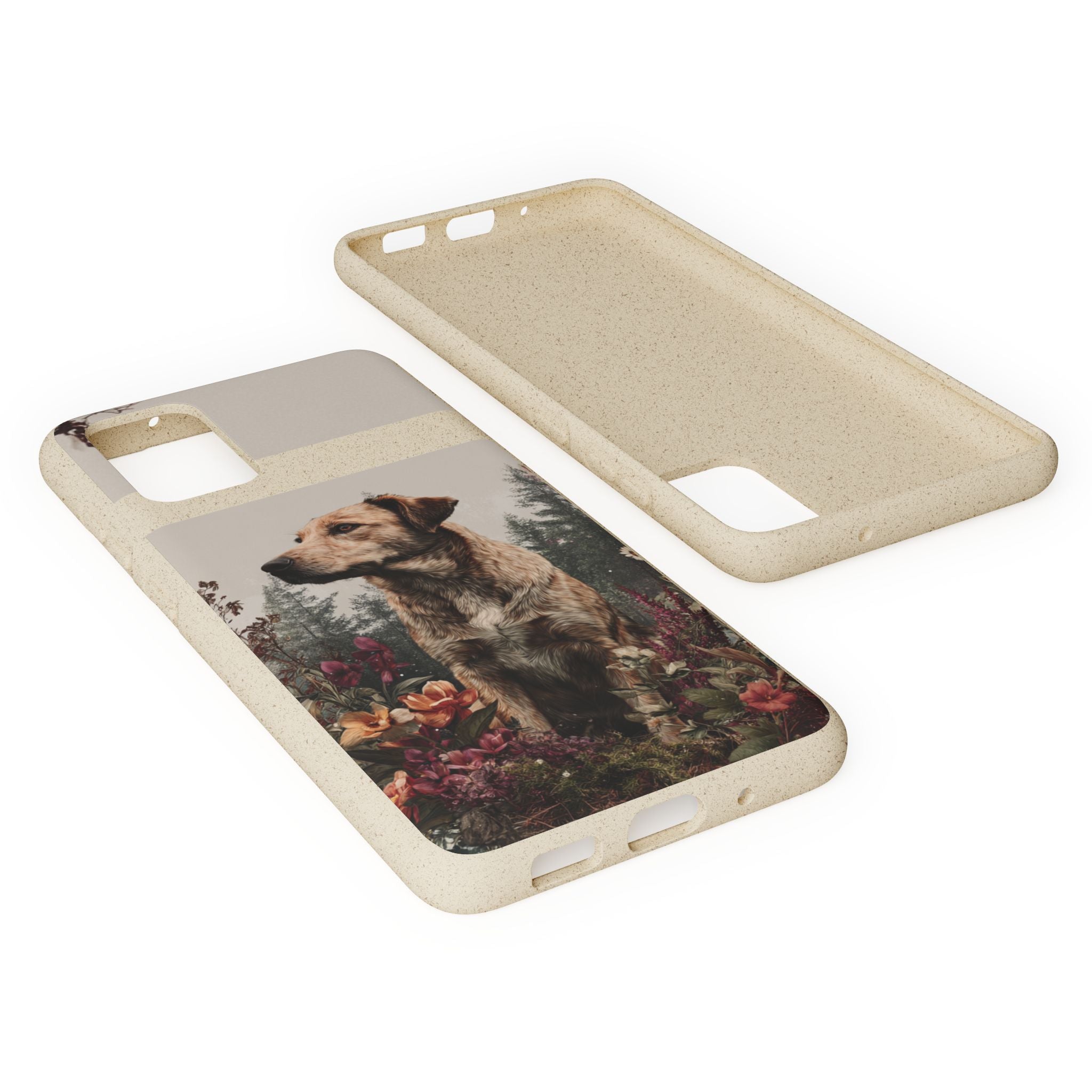 Eco-Friendly Dog Lover Biodegradable Phone Case - Floral Design