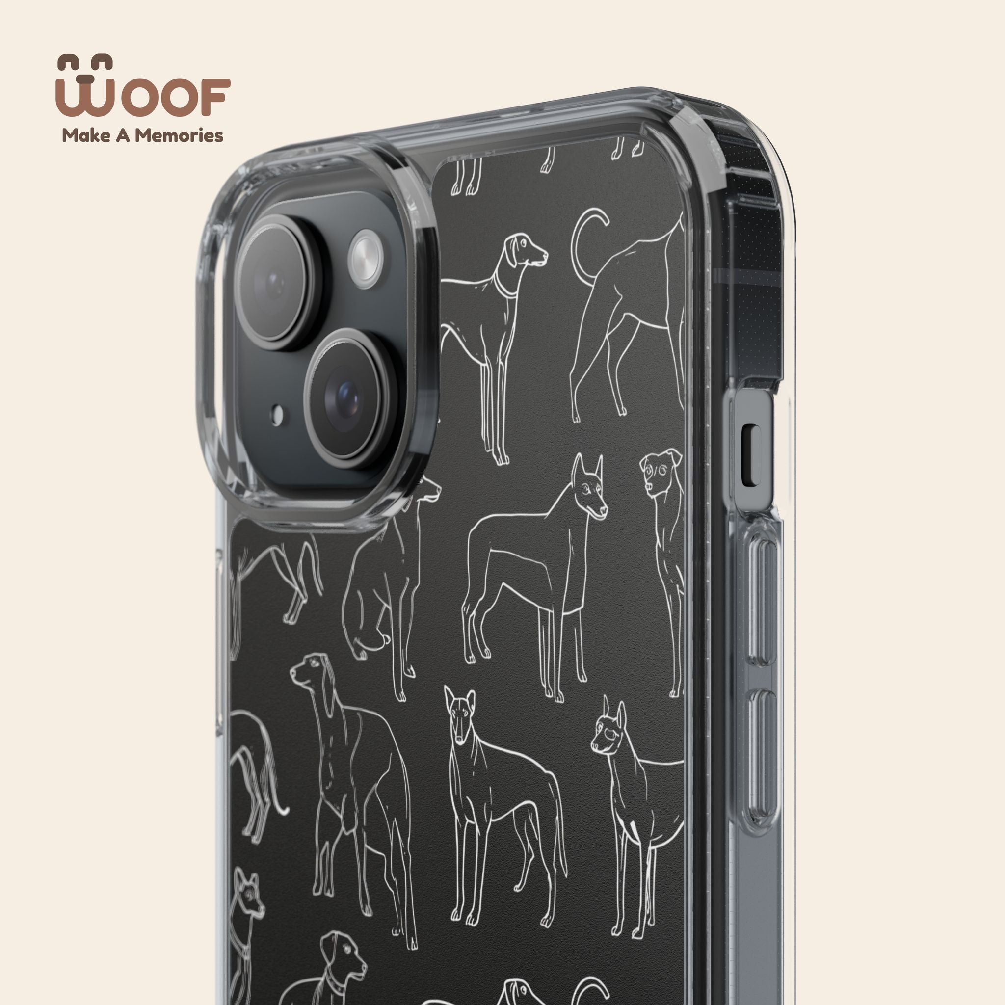 Stylish Dog Print Clear Phone Case, Pet Lover Gift, Customizable Clear Cases, Dog Owner Accessories, Cute Phone Covers