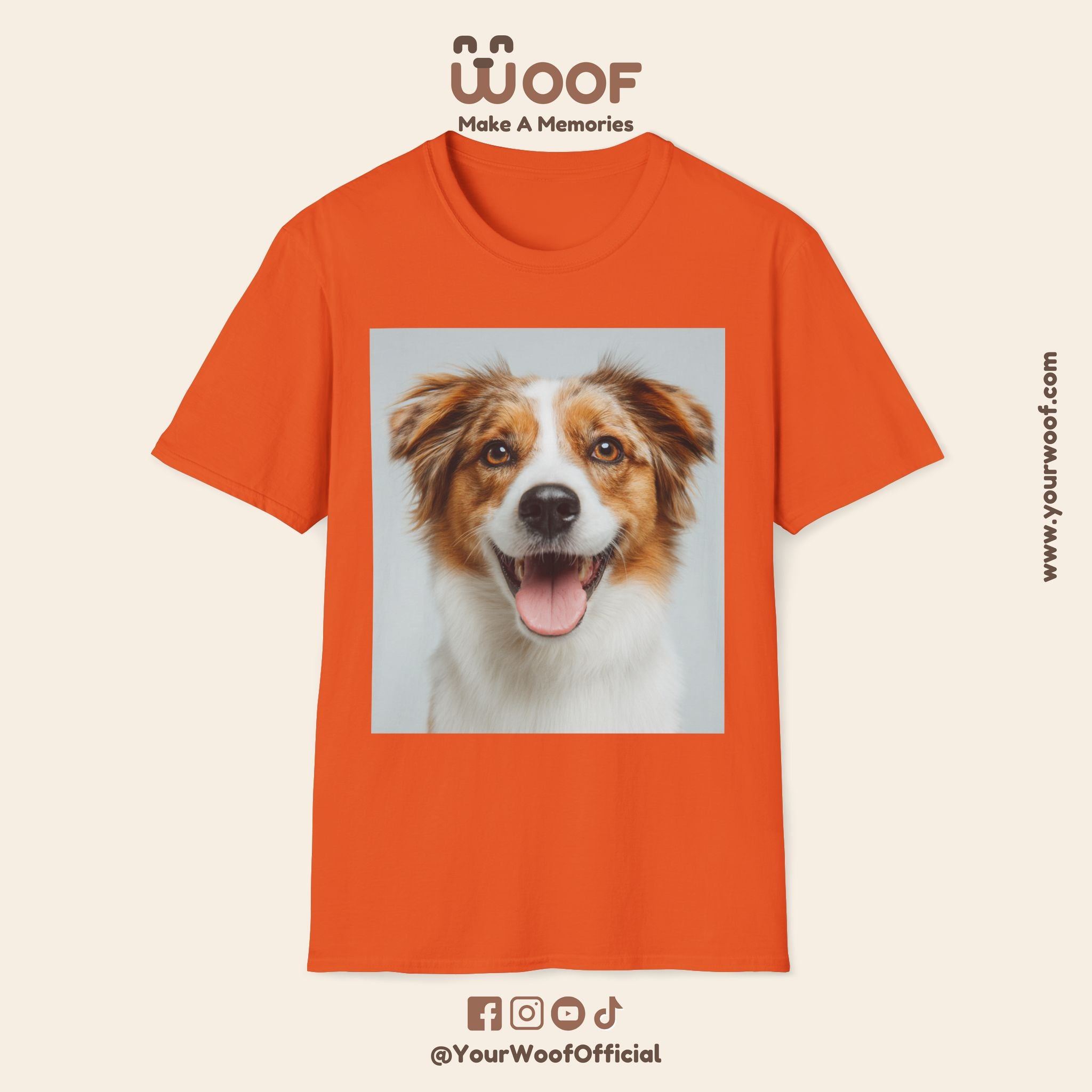 Joyful Dog Portrait Unisex Softstyle T-Shirt - Perfect for Pet Lovers!