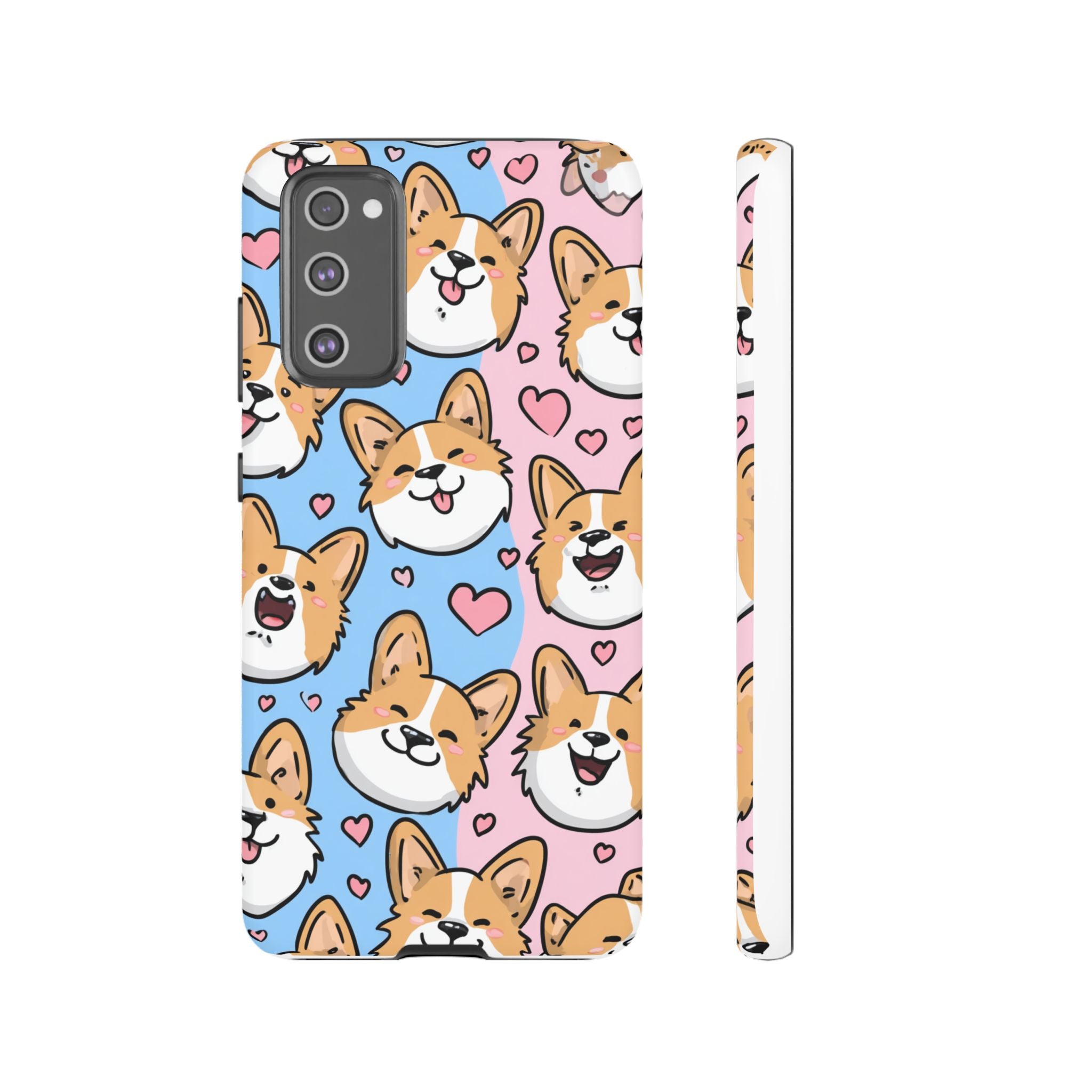 Cute Corgi Phone Case – Fun & Playful Protection with Love Hearts