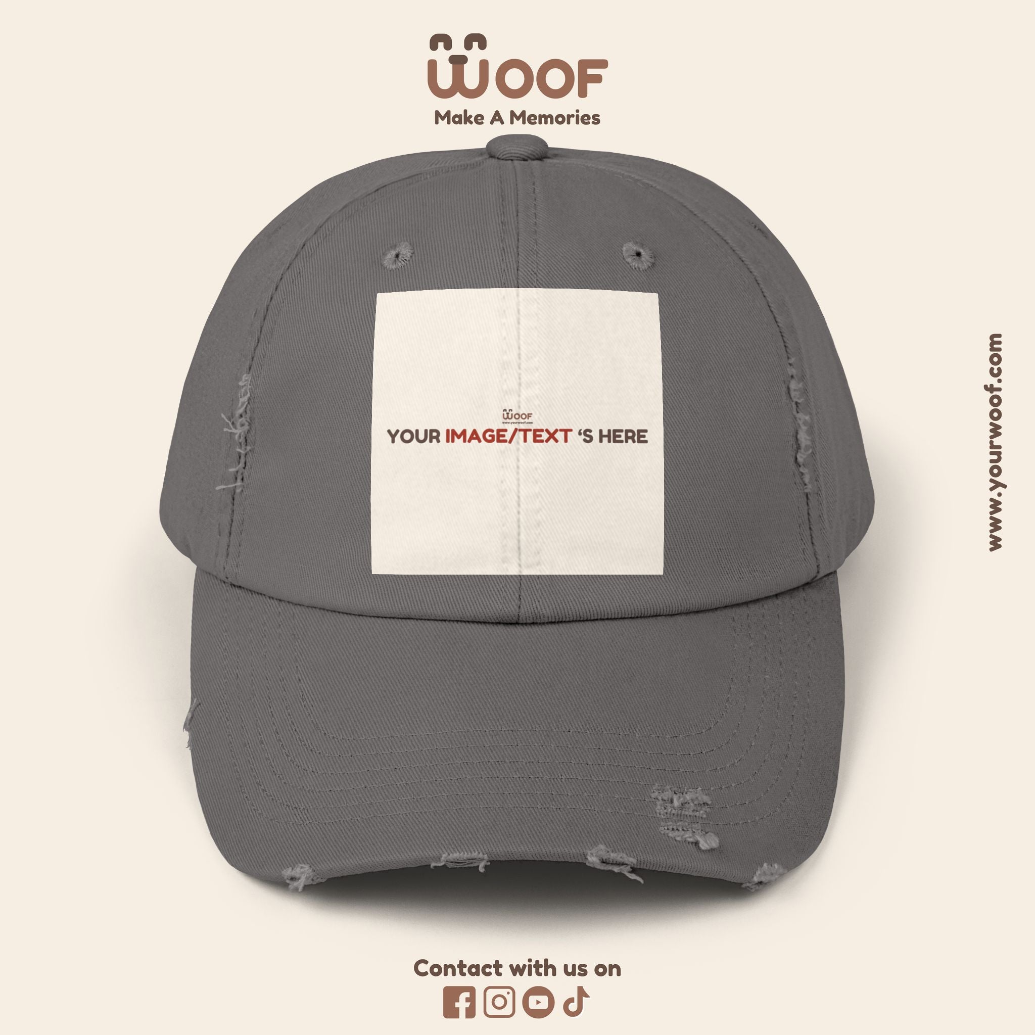 Playful Distressed Cap - Perfect Gift for Dog Lovers, Casual Wear, Outdoor Adventures, Pet Themed Accessories, Birthday Gift