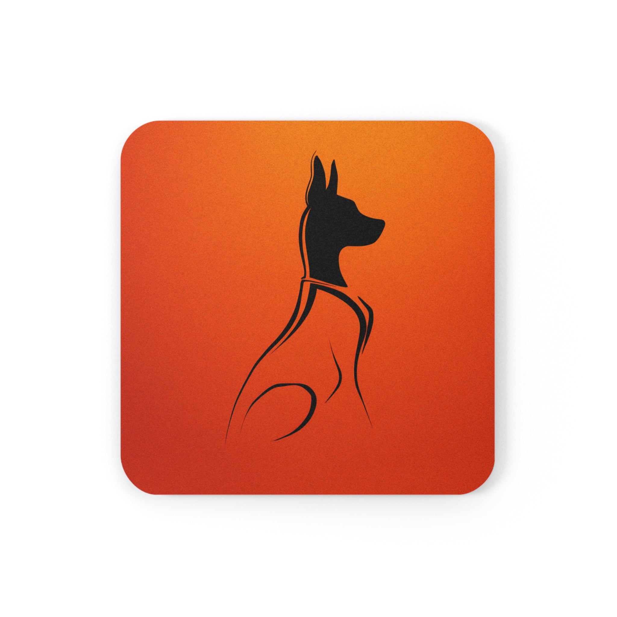 Dog Silhouette Cork Coaster | Stylish Pet Lover Gift | Home Decor | Animal Lover Coaster | Birthday Gift | Dog Owner Gift