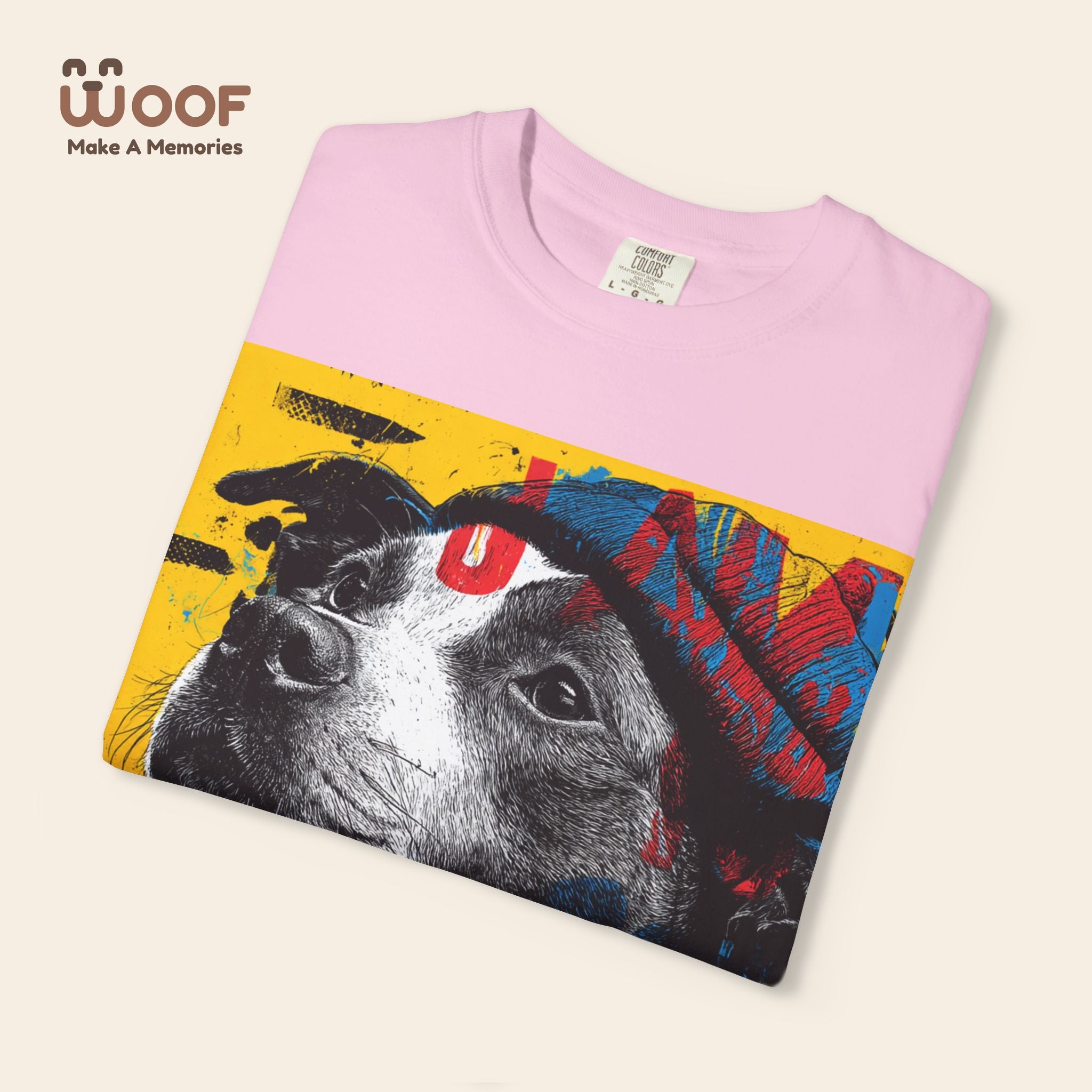 Vibrant Dog Art T-Shirt | Unisex Garment-Dyed Tee for Animal Lovers, Pet Enthusiasts, Gift for Dog Owners, Cute Pet Apparel, Summer Fashion