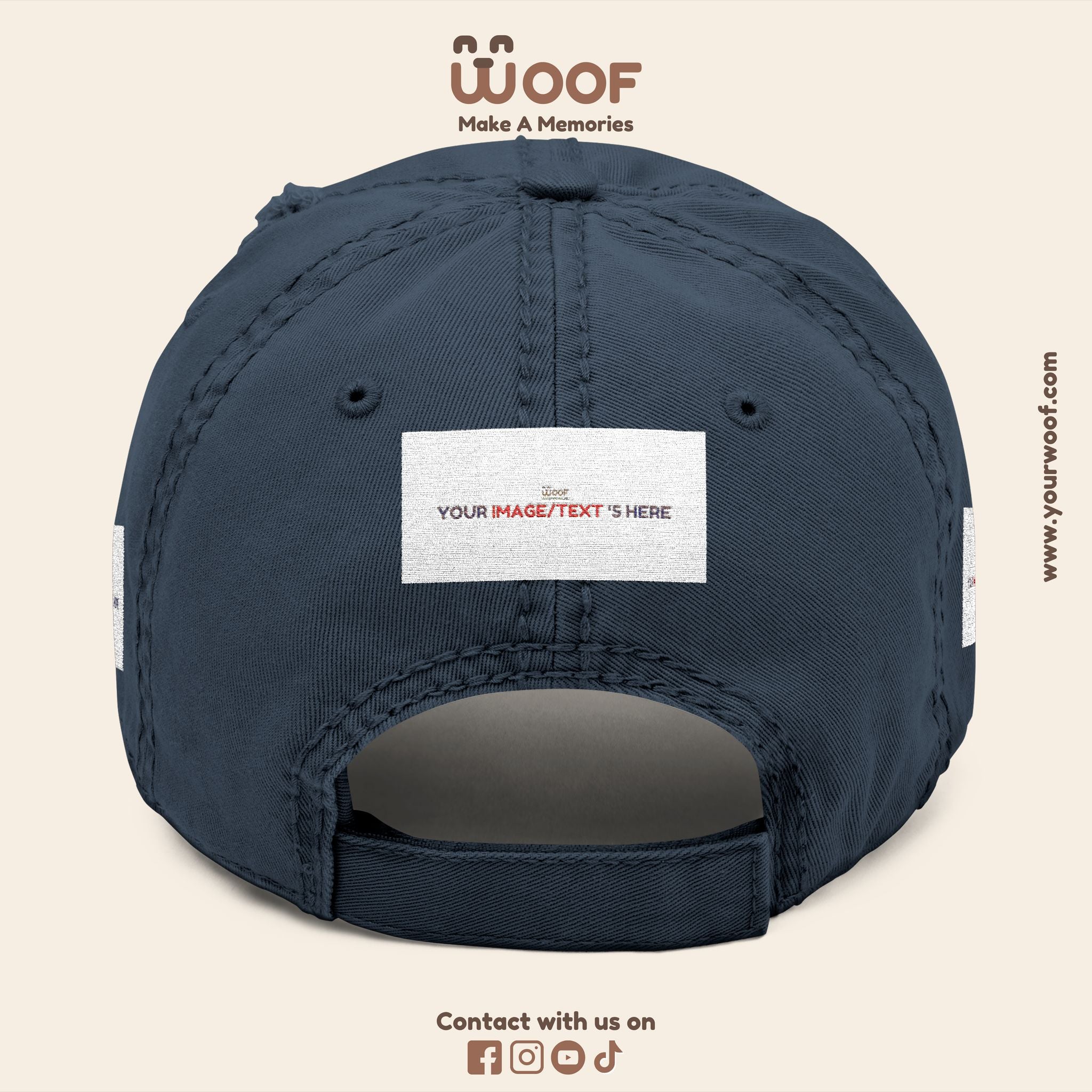 Distressed Embroidered Dad Hat, Customizable Cap for Casual Style, Great for Gifts, Outdoors, Festivals, Everyday Wear