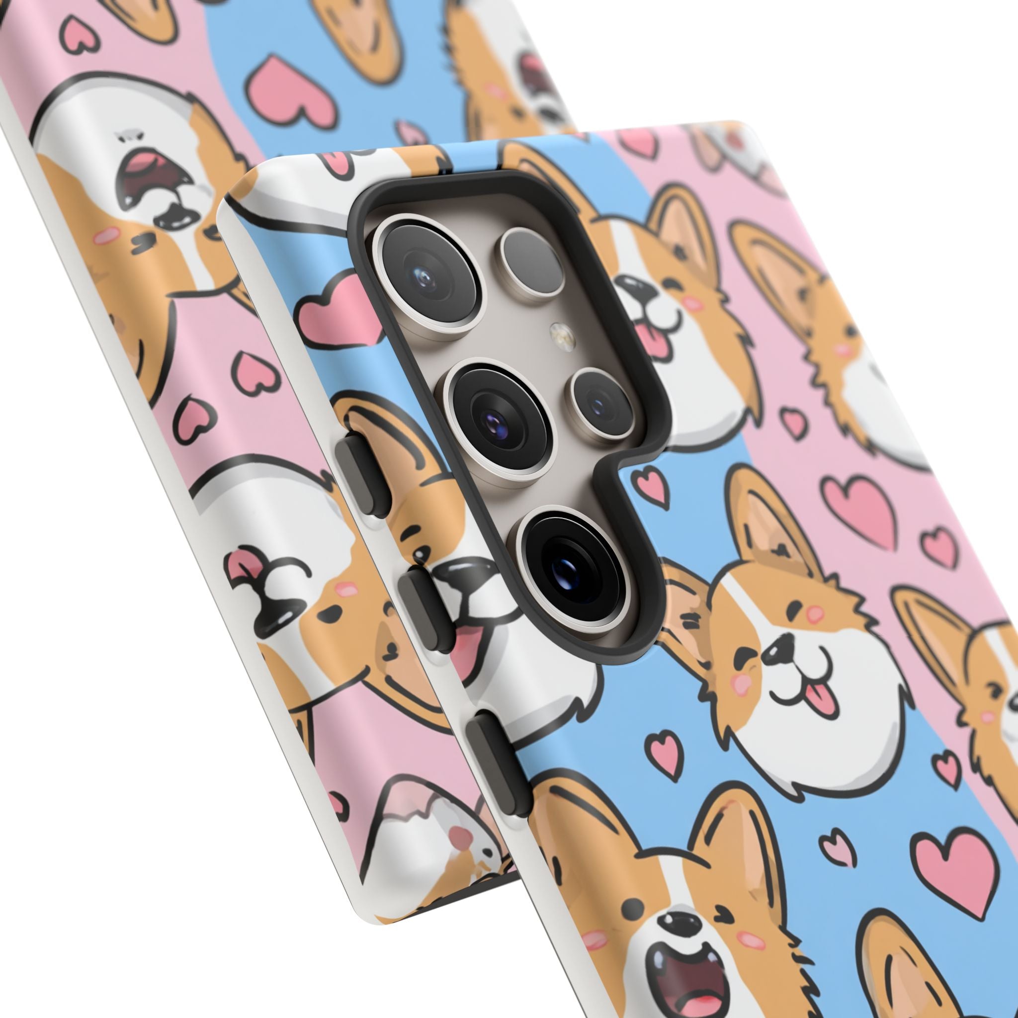 Cute Corgi Phone Case – Fun & Playful Protection with Love Hearts