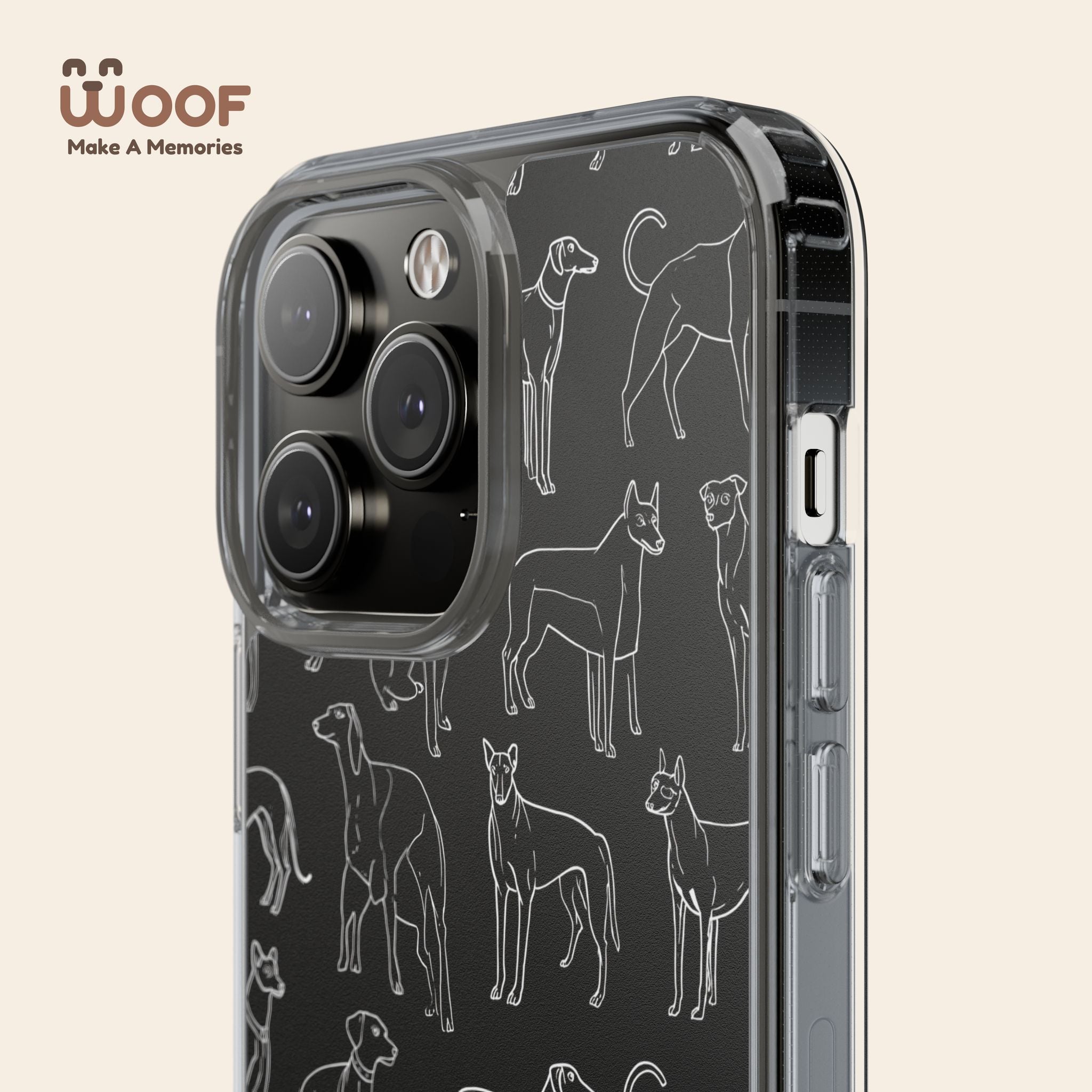 Stylish Dog Print Clear Phone Case, Pet Lover Gift, Customizable Clear Cases, Dog Owner Accessories, Cute Phone Covers