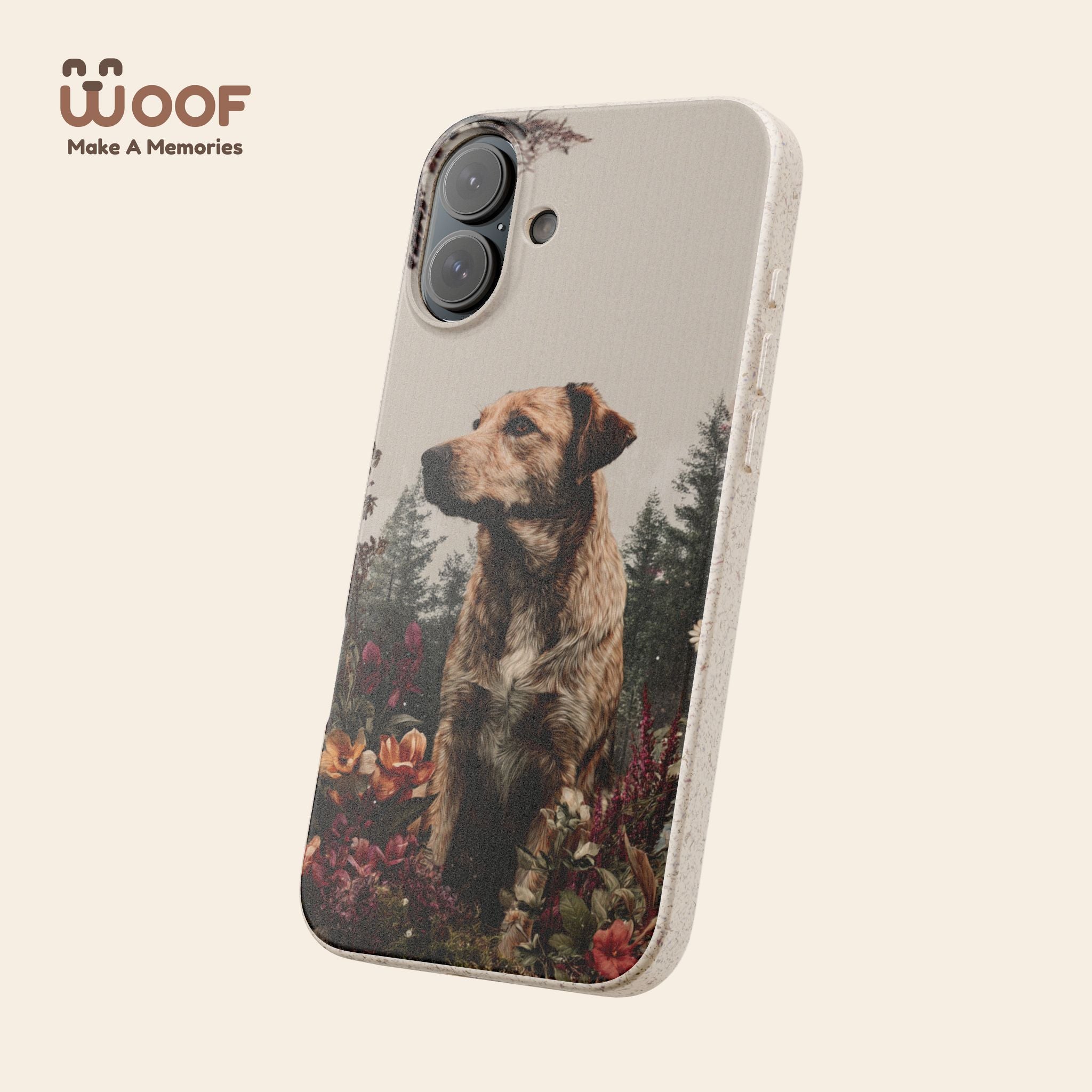 Eco-Friendly Dog Lover Biodegradable Phone Case - Floral Design