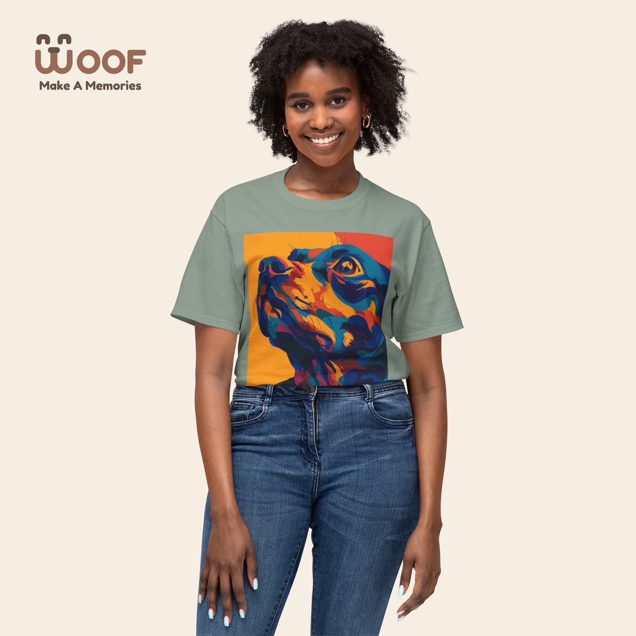 Colorful Dog Portrait T-Shirt | Pet Lover Gift, Animal Lover Apparel, Fun Dog Tee, Gift for Dog Moms, Unique Pet Merchandise