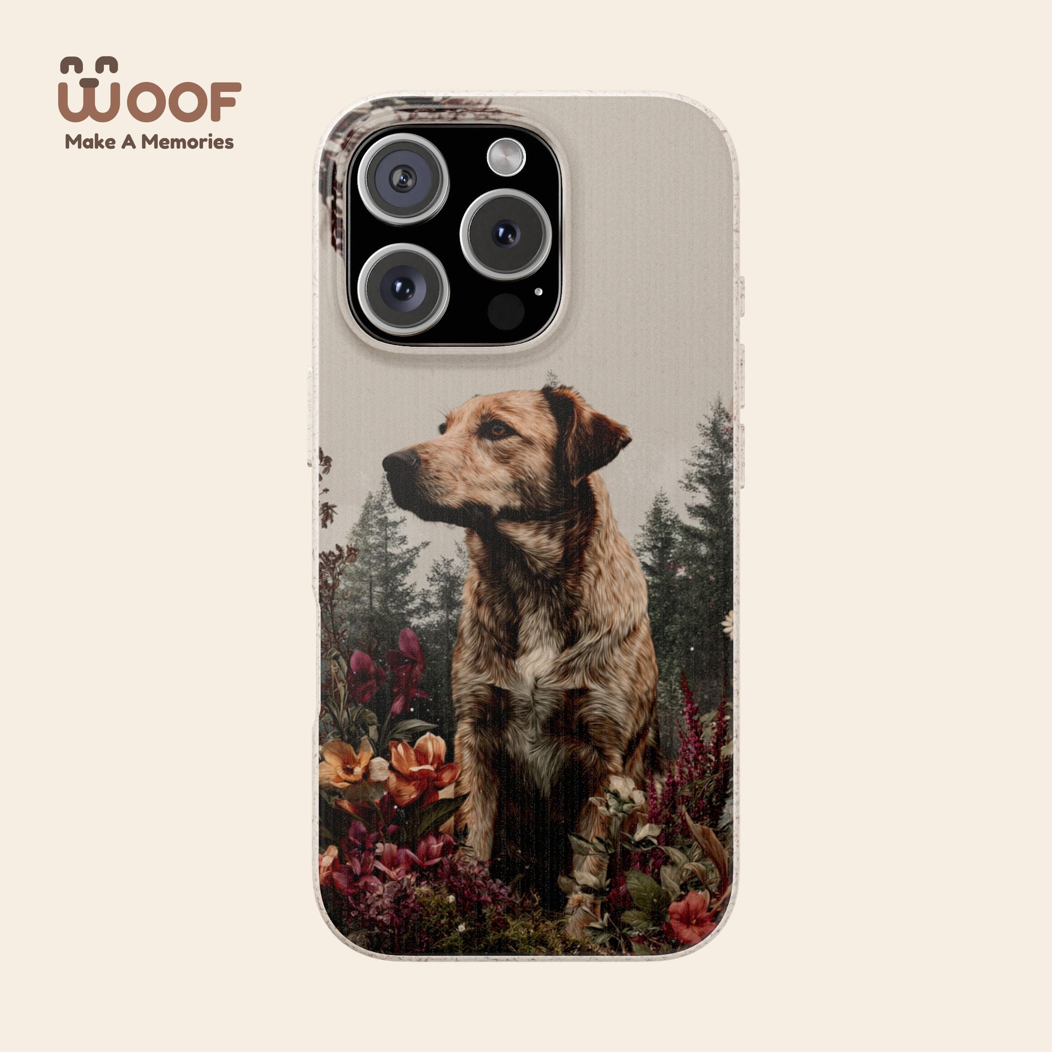 Eco-Friendly Dog Lover Biodegradable Phone Case - Floral Design