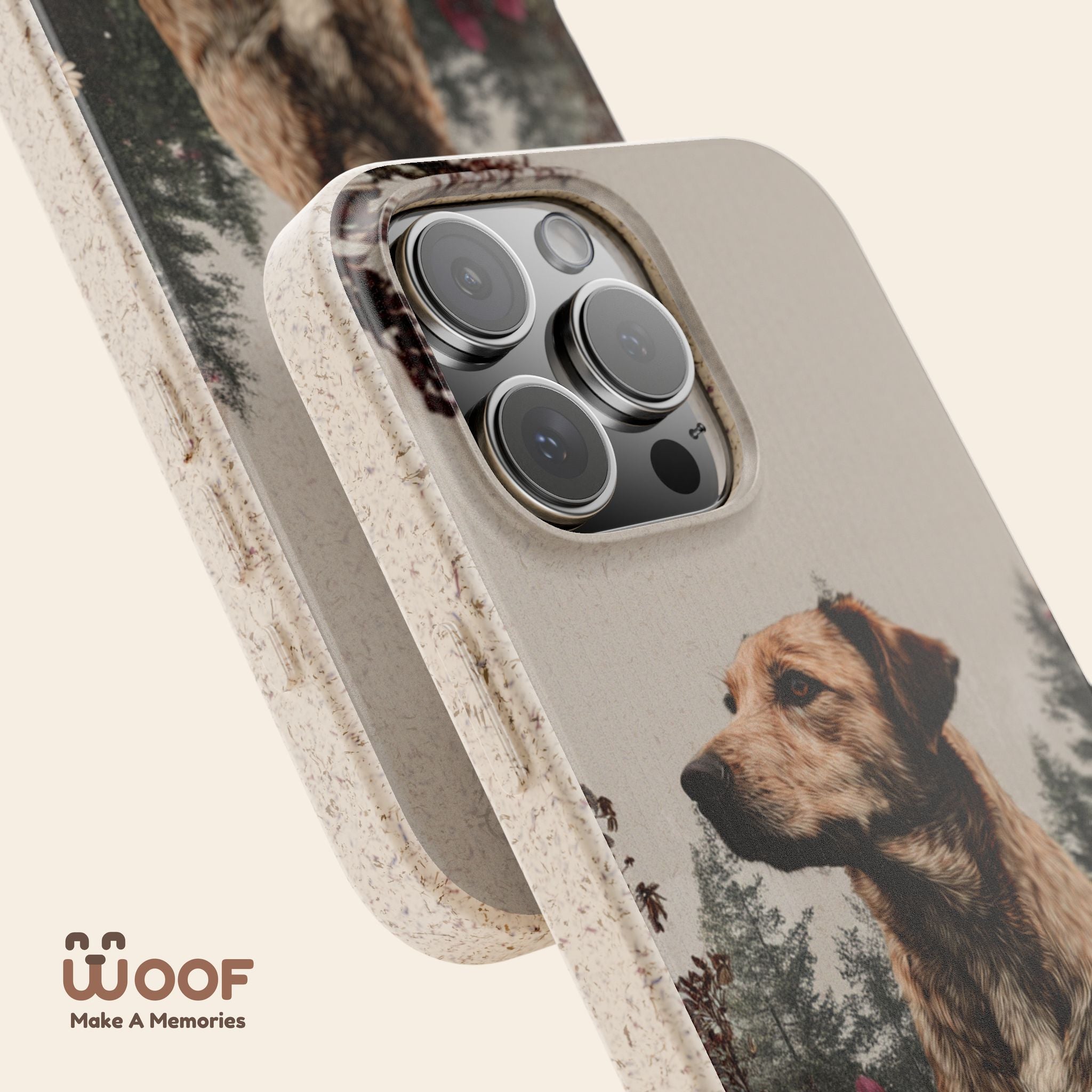Eco-Friendly Dog Lover Biodegradable Phone Case - Floral Design