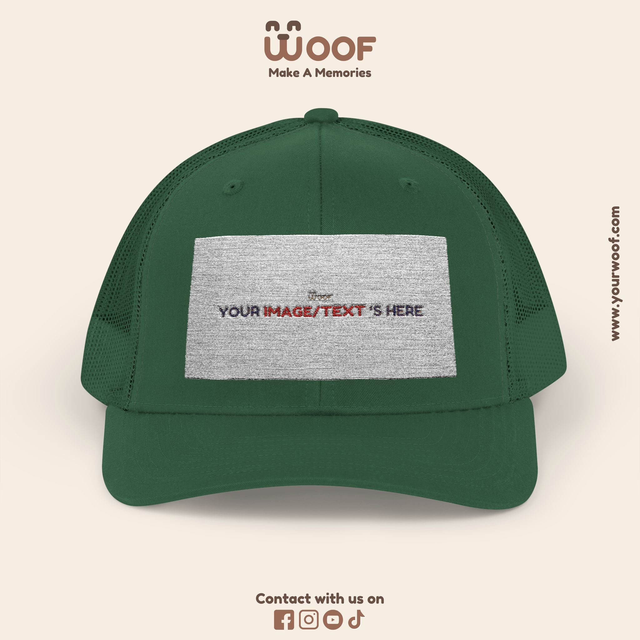 Woof Snapback Trucker Cap - Pet Lovers Gift, Dog Mom Hat, Casual Outdoor Accessory, Fun Pet Apparel, Unique Dog Dad Gift