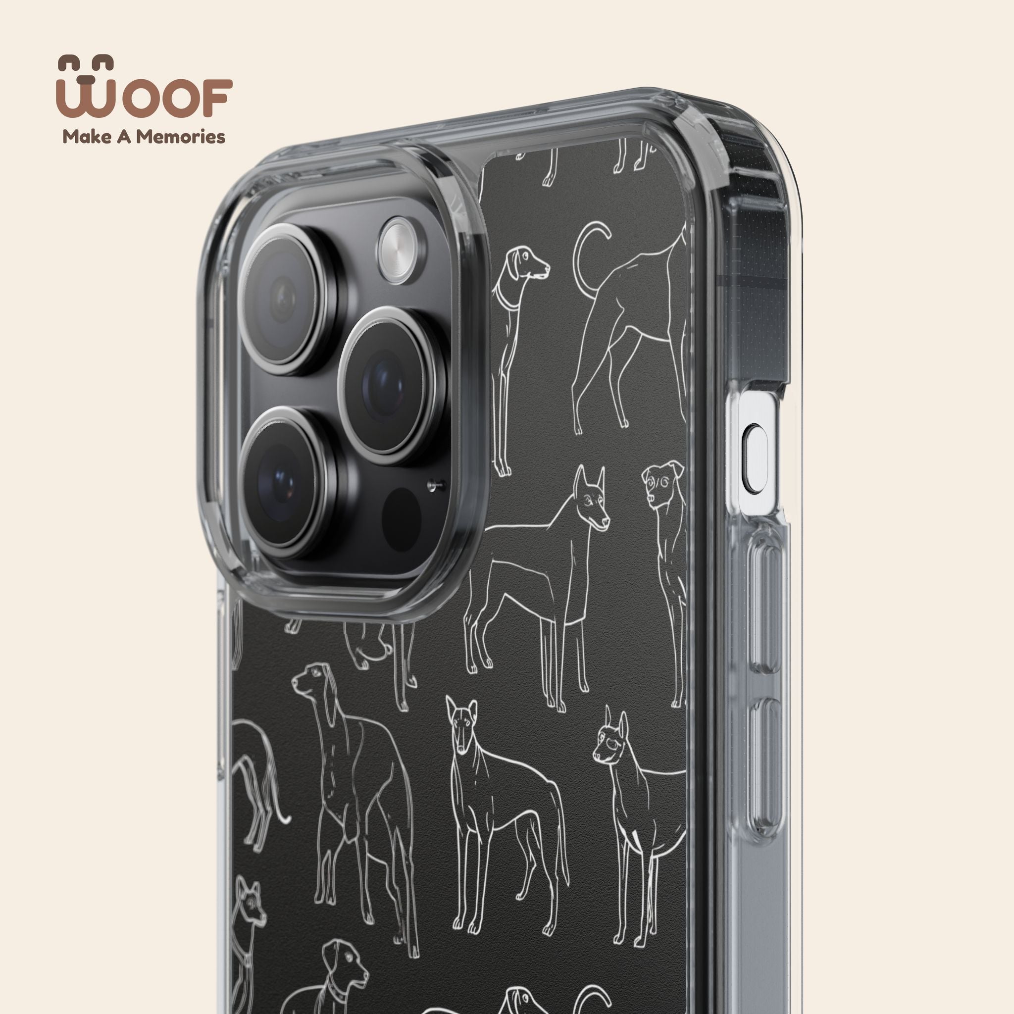 Stylish Dog Print Clear Phone Case, Pet Lover Gift, Customizable Clear Cases, Dog Owner Accessories, Cute Phone Covers