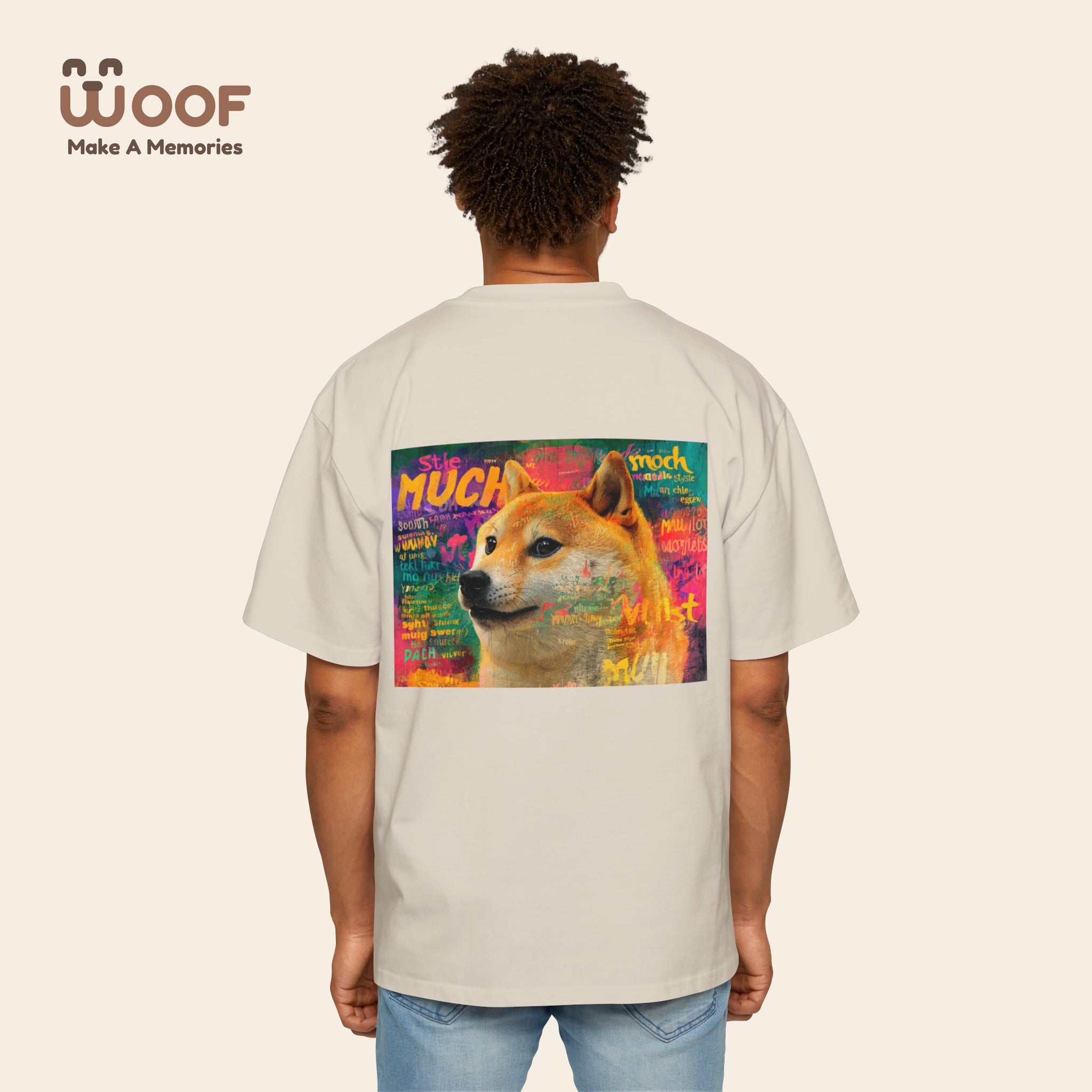 Men's Heavy Oversized Dog Graphic Tee, Cool Casual Wear, Pet Lover Gift, Dog Meme Lover Shirt, Oversized Fashion Tee, Gift for Dog Owners