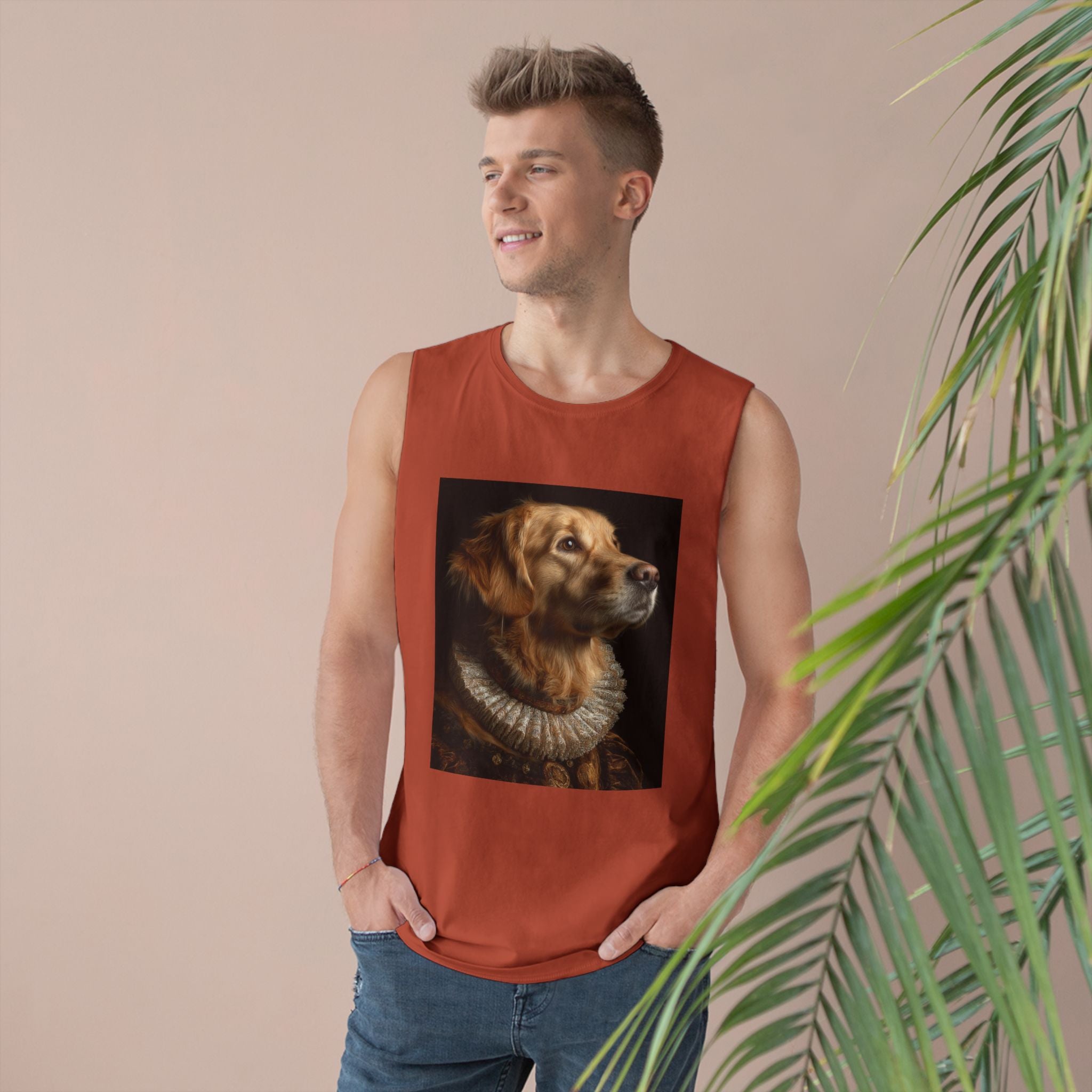 Golden Retriever Portrait Tank Top, Dog Lover Gift, Pet Memorial Tee, Animal Art Apparel, Unique Dog Owner Shirt