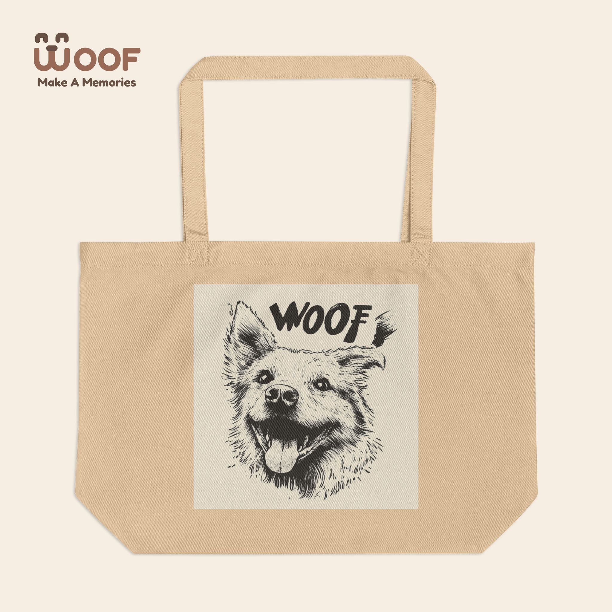 Eco-Friendly Dog Lover Tote, WOOF Canvas Bag, Reusable Shopping Tote, Pet Lover Gift, Animal Advocacy Bag, Sustainable Style Bag
