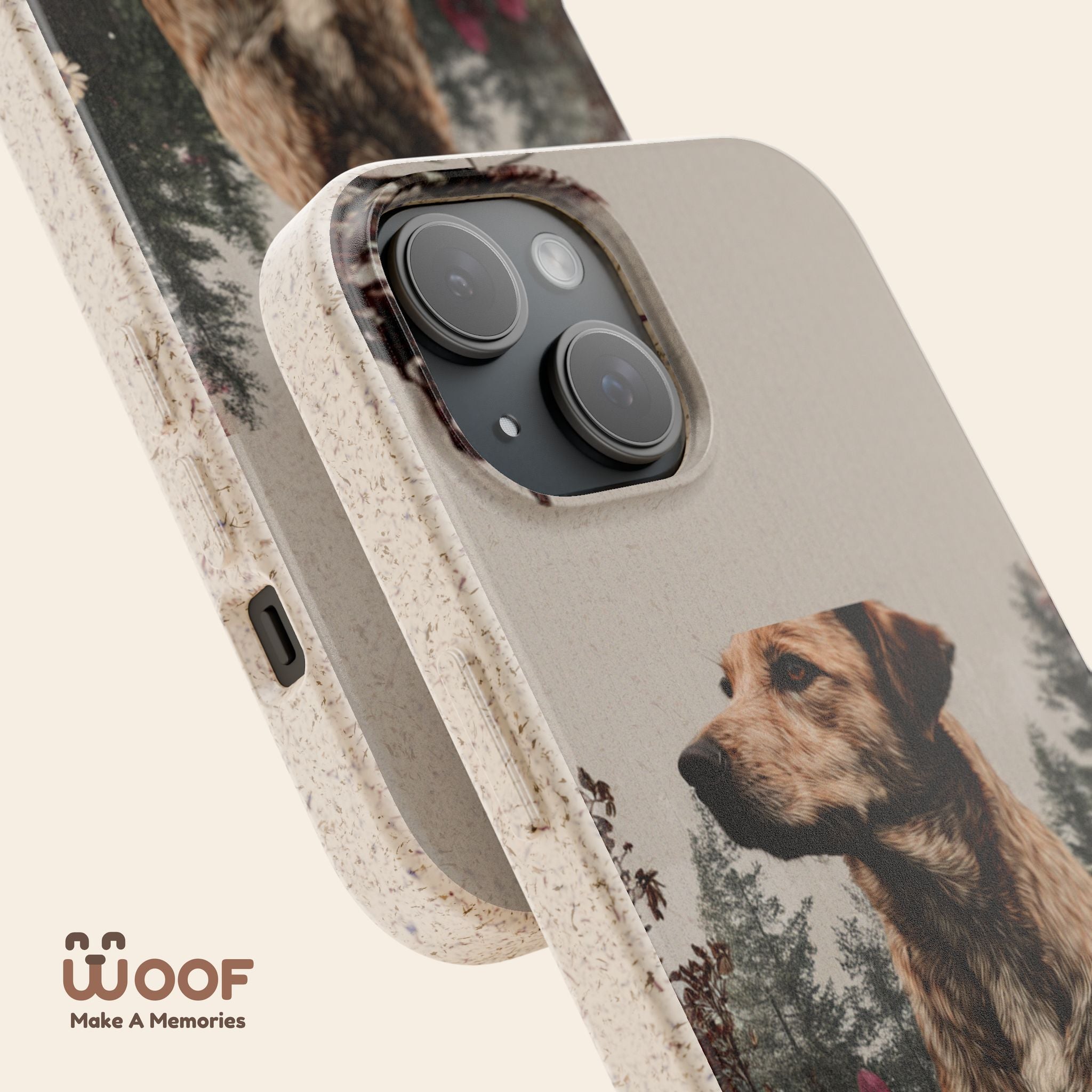 Eco-Friendly Dog Lover Biodegradable Phone Case - Floral Design