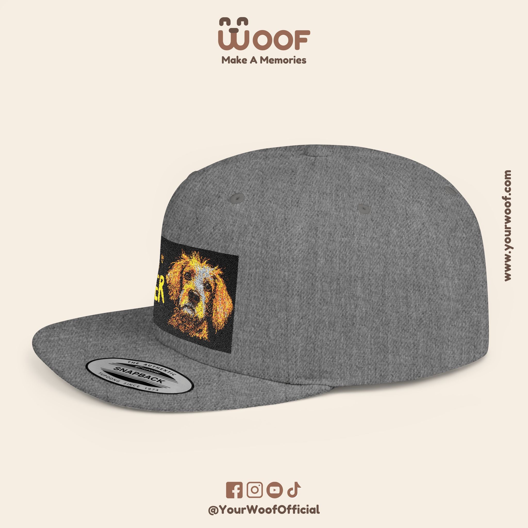 Dog Lover Flat Bill Snapback Hat, Casual Cap for Pet Owners, Dog Gift, Adjustable Hat, Fashion Accessory for Animal Lovers