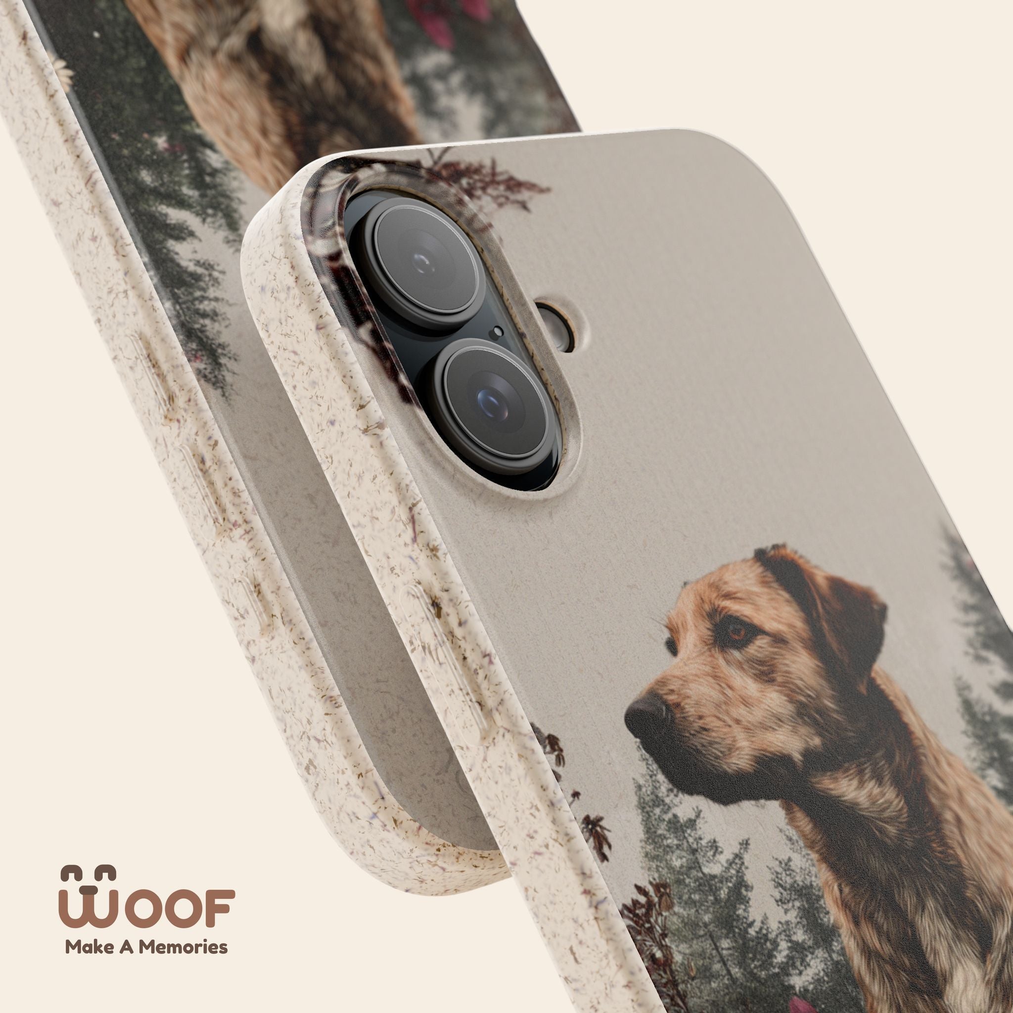 Eco-Friendly Dog Lover Biodegradable Phone Case - Floral Design
