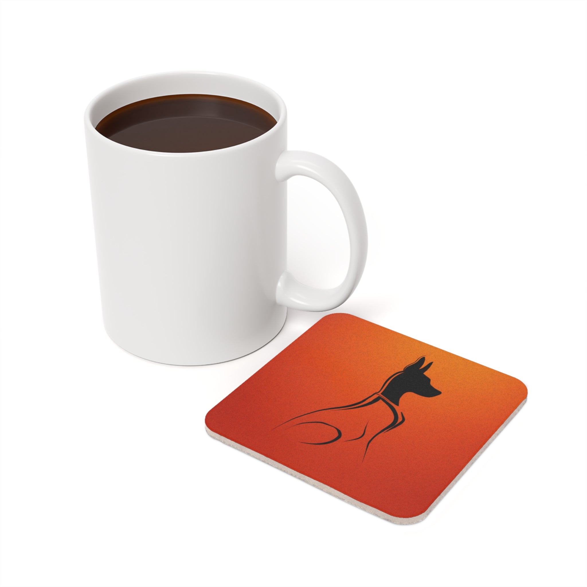 Dog Silhouette Cork Coaster | Stylish Pet Lover Gift | Home Decor | Animal Lover Coaster | Birthday Gift | Dog Owner Gift