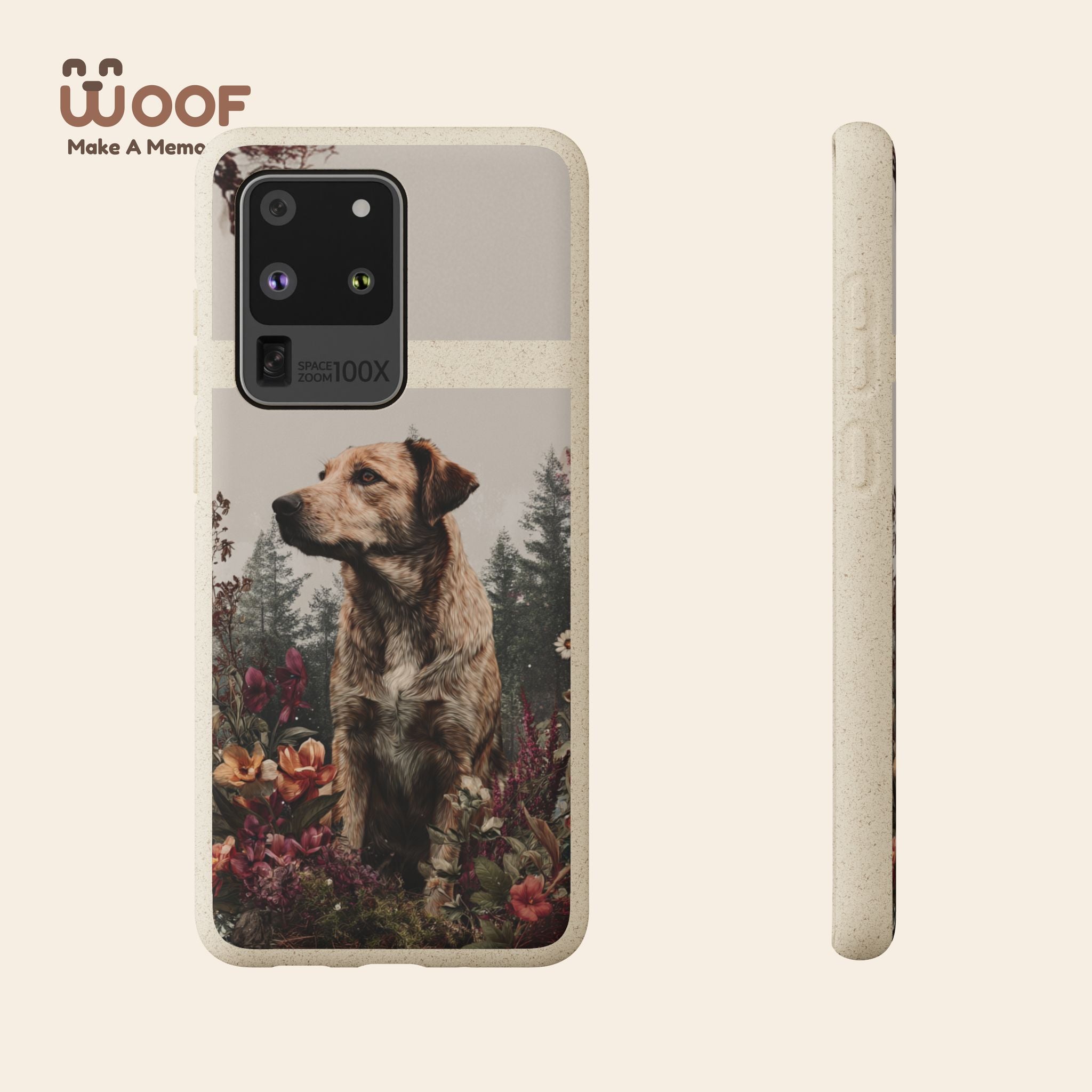 Eco-Friendly Dog Lover Biodegradable Phone Case - Floral Design