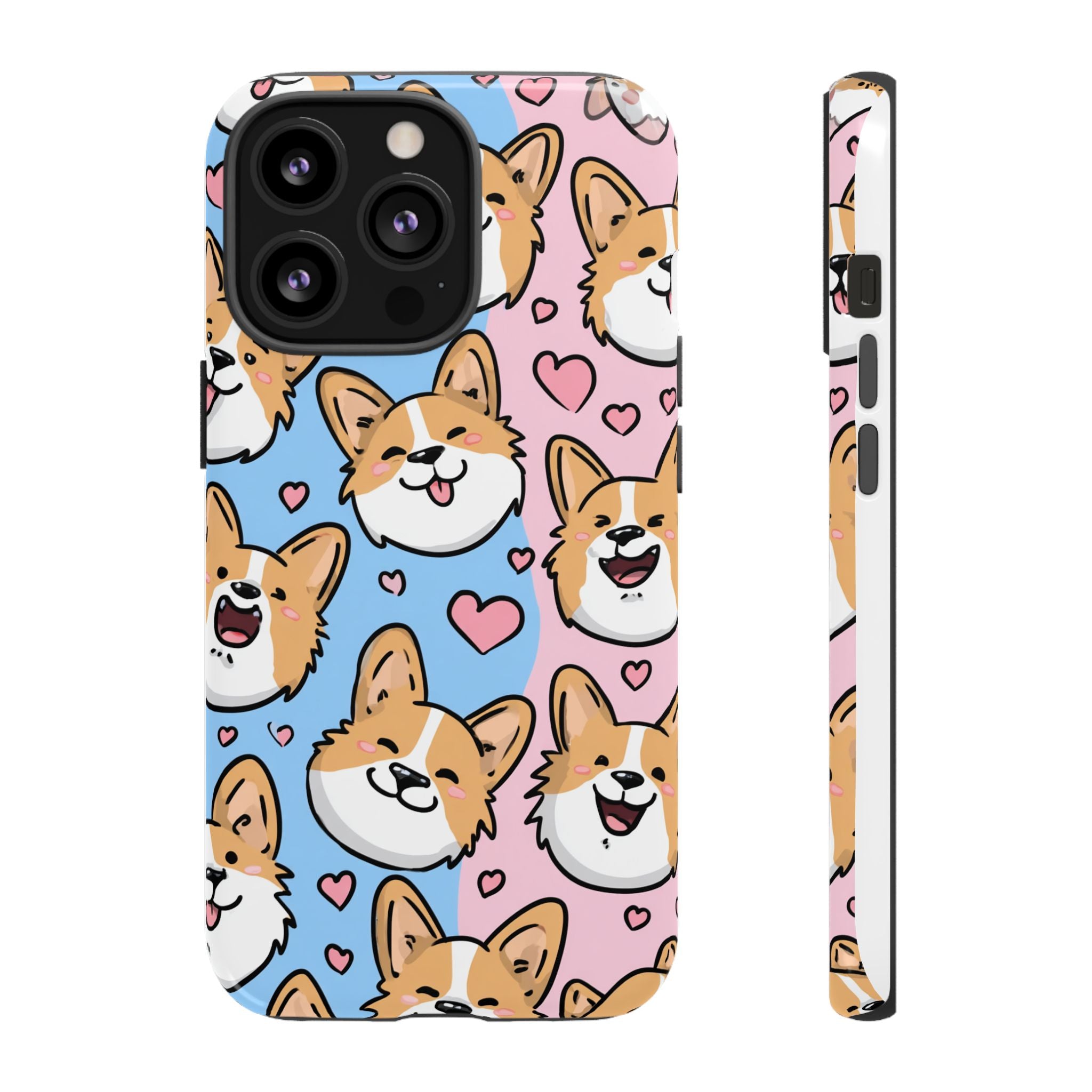 Cute Corgi Phone Case – Fun & Playful Protection with Love Hearts